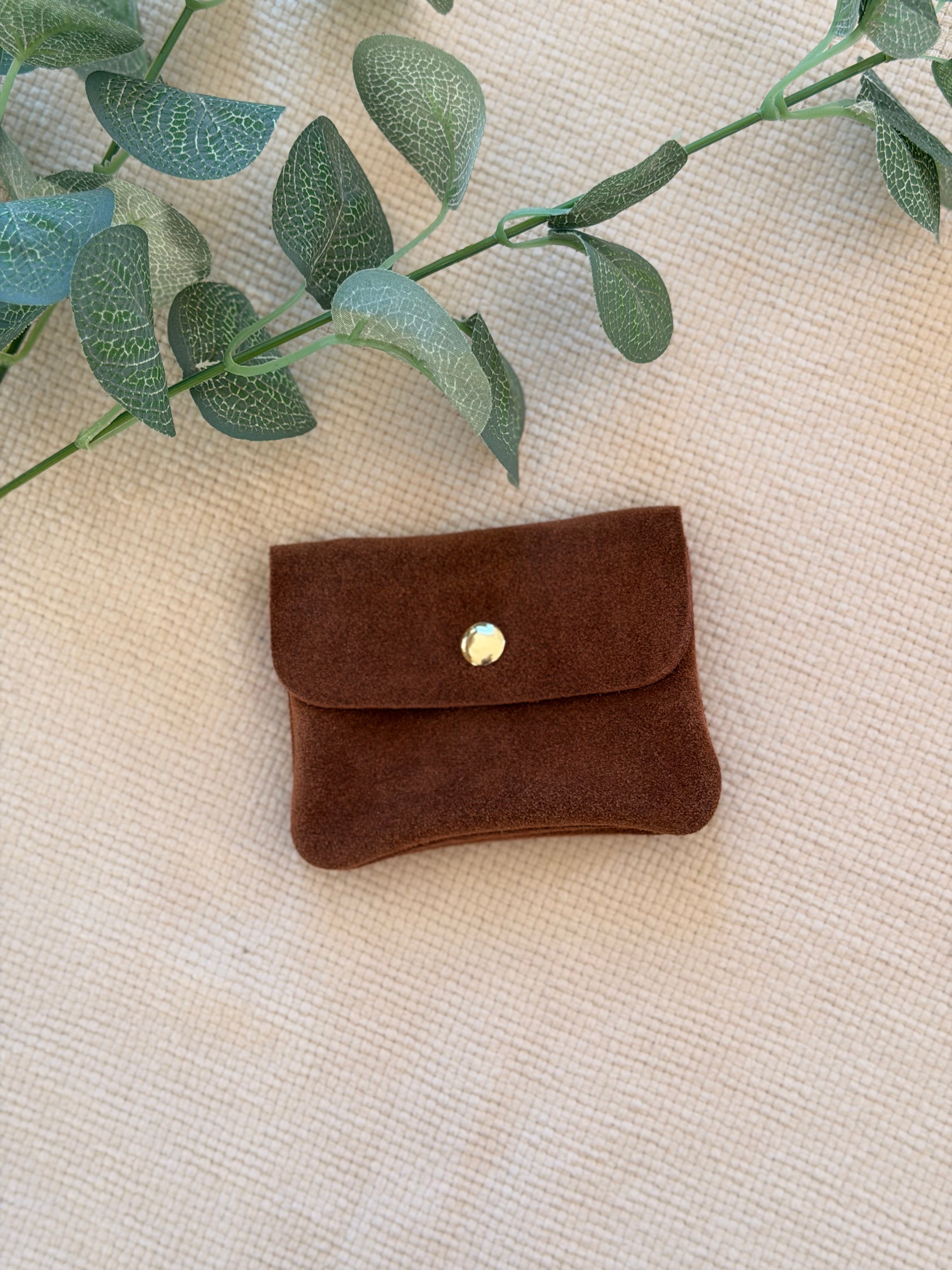 Porte monnaie / porte carte en cuir daim ACHILLE