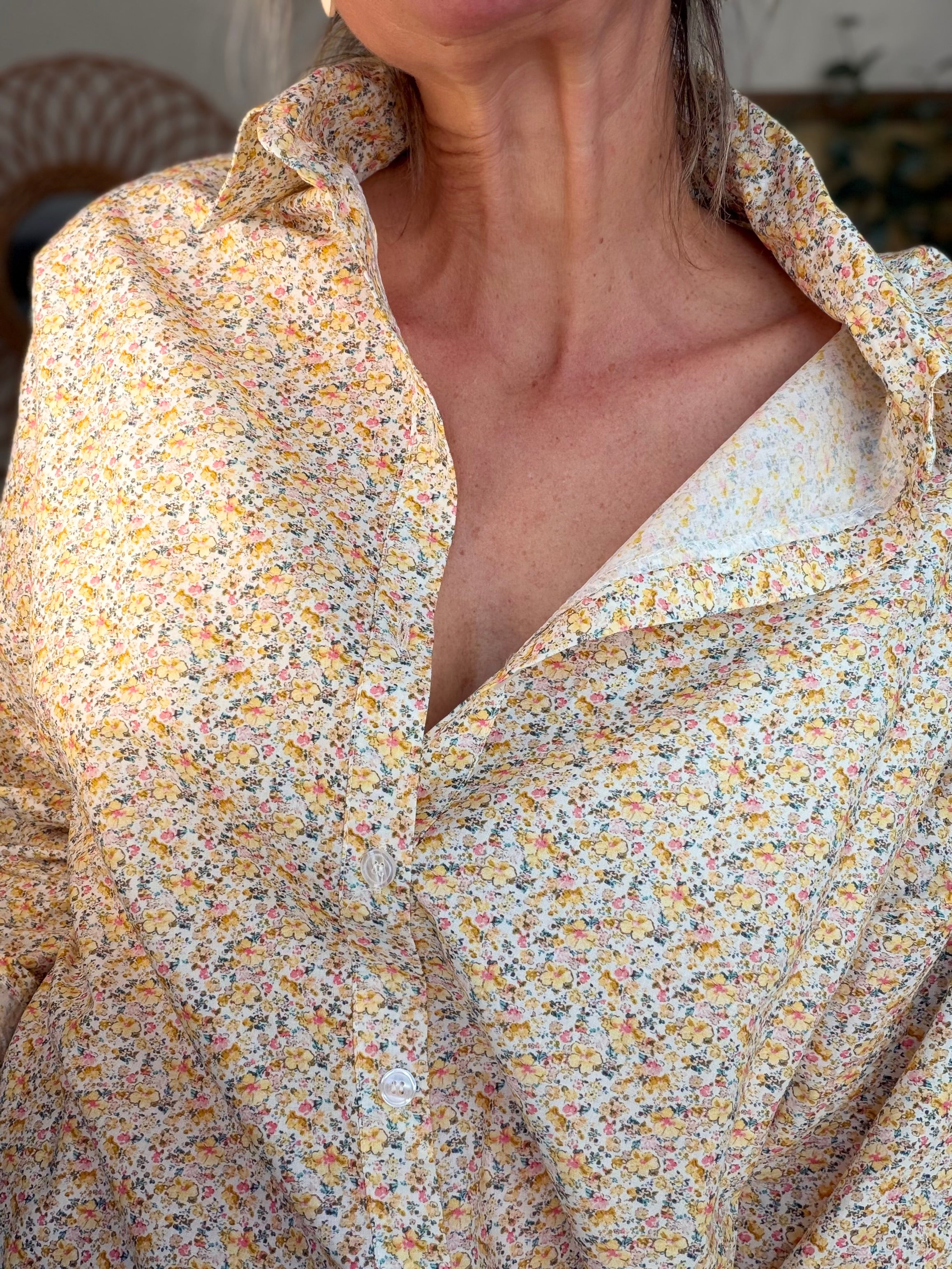 Chemise imprimée Liberty AZÉLIE Jaune