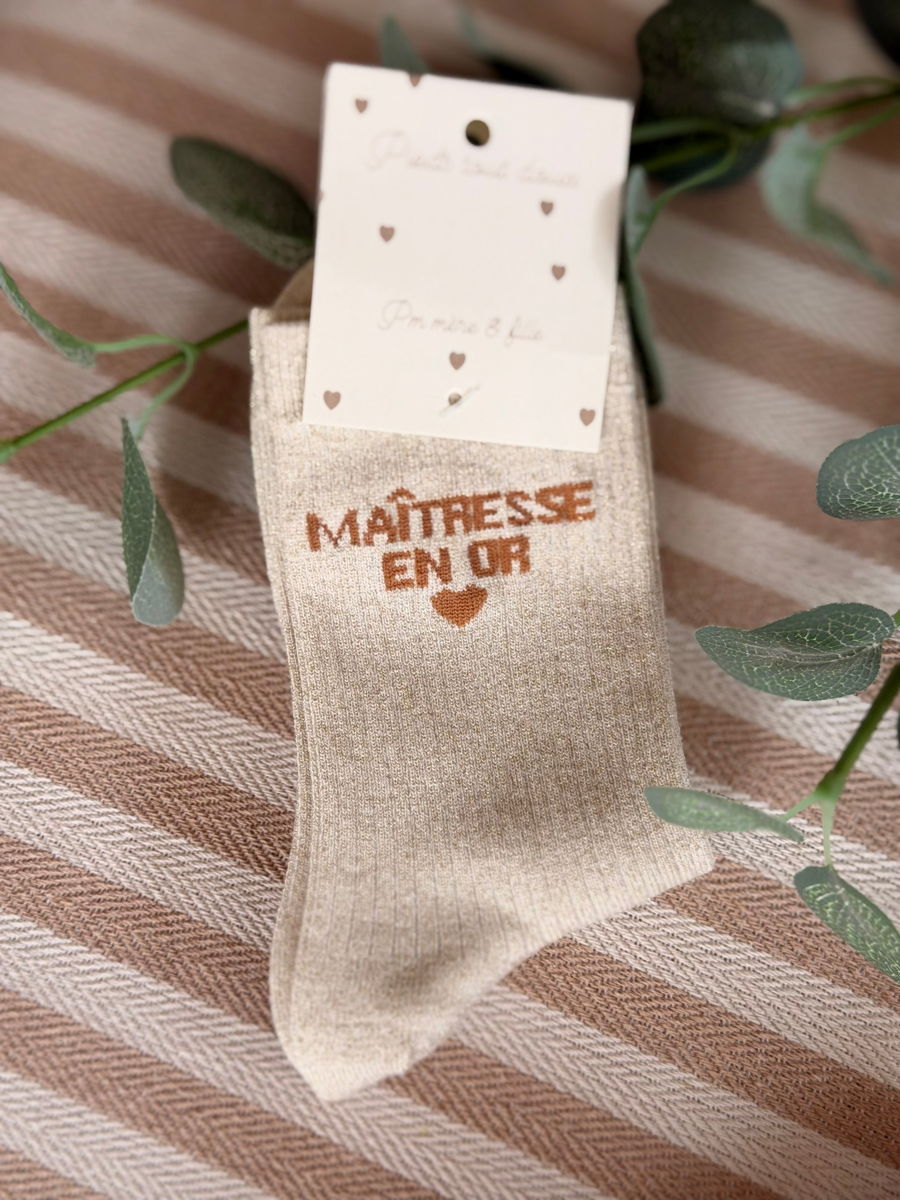 Chaussettes scintillantes glitter ZIA - Maîtresse / Maman / Amoureuse
