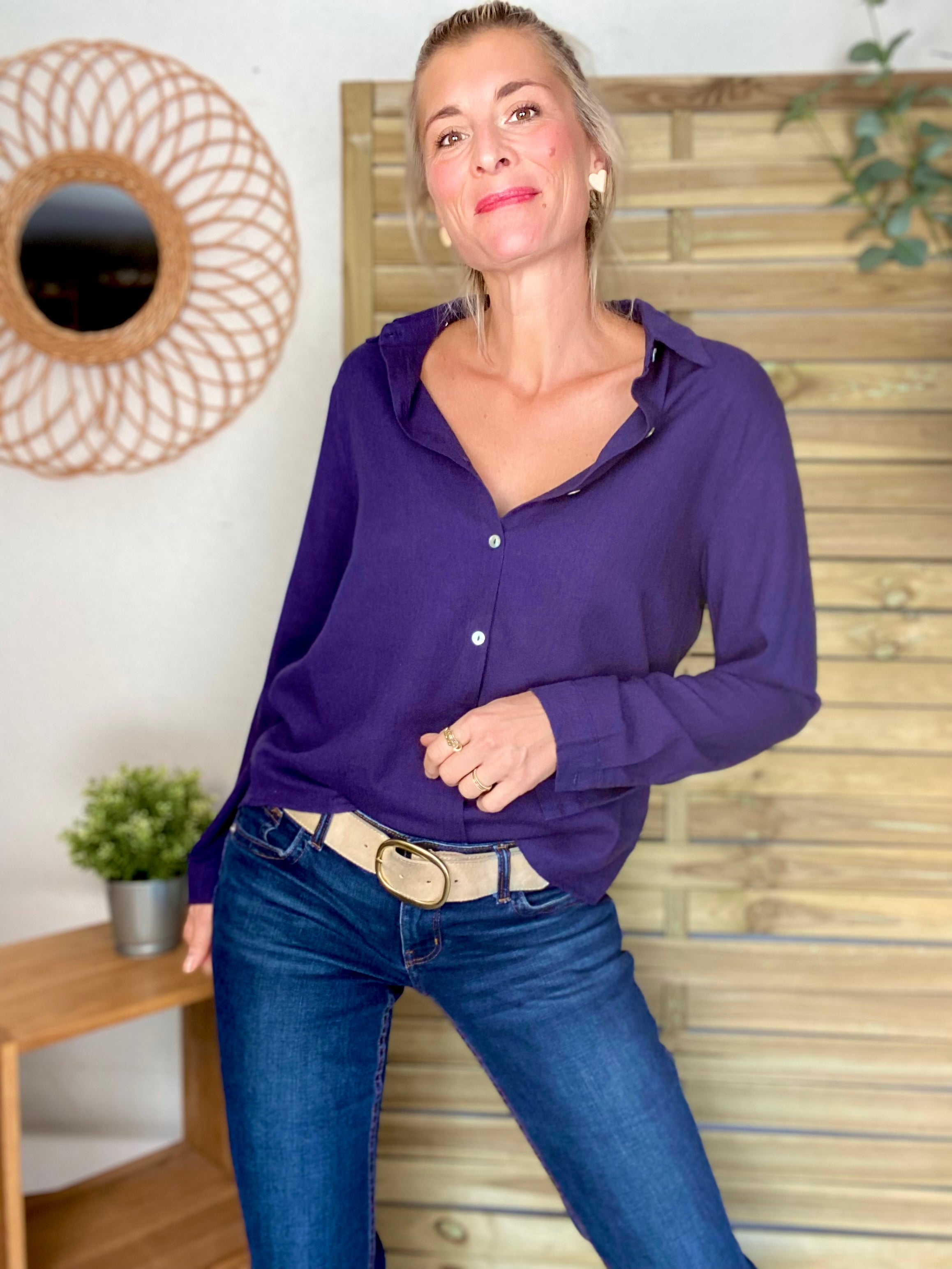 ⚡️ PÉPITES FRIDAY - Chemise lin coton bleu marine / indigo - MADISON