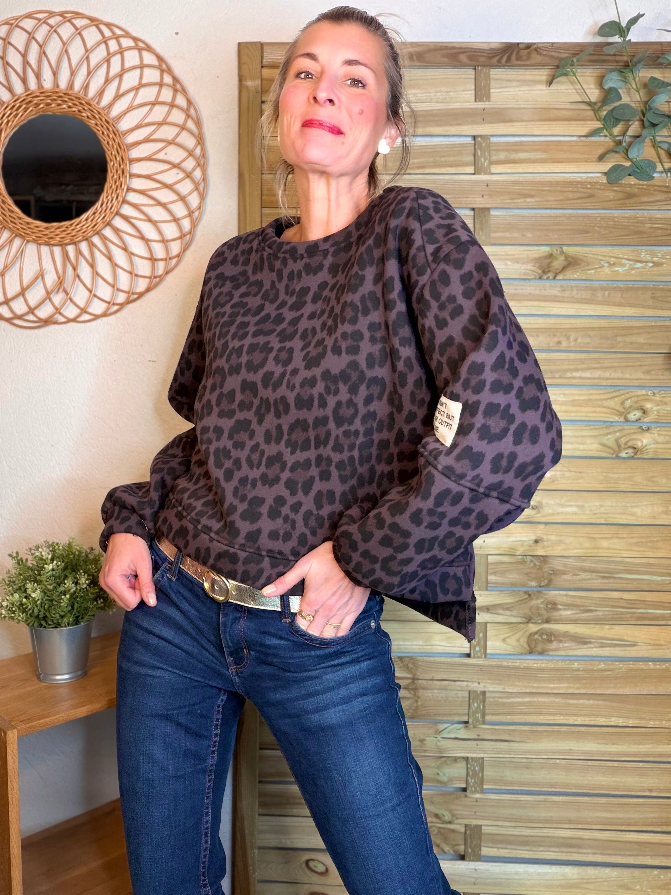 Sweat molleton imprimé Léo 🐆 MANON