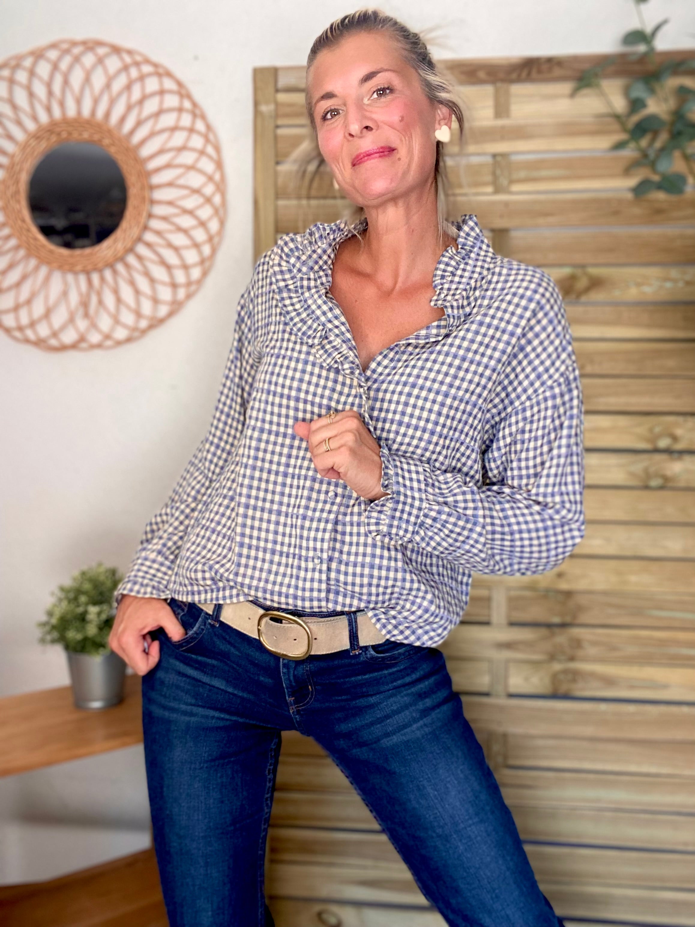 Blouse Vichy Bleu Jean SOLVEIG
