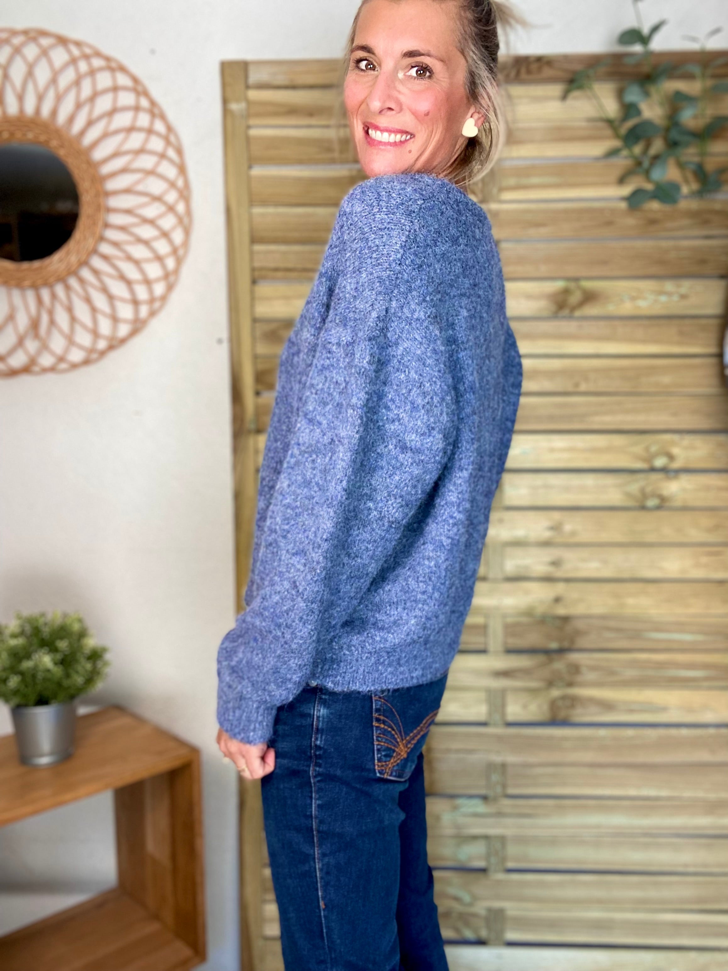 Gilet en maille MERYL - Denim