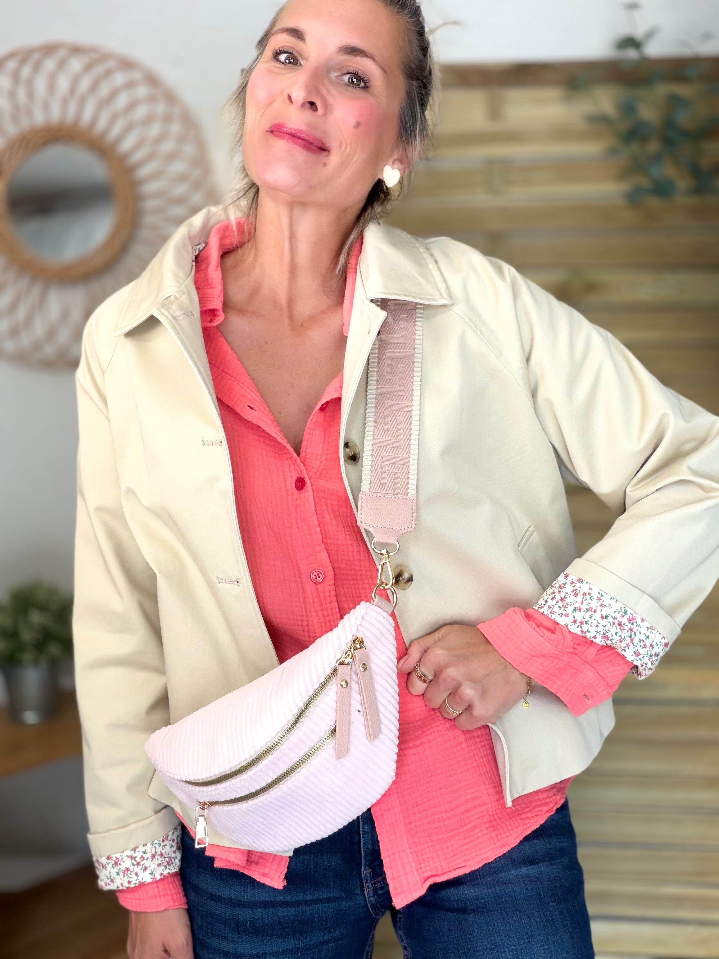 Chemise en gaze de coton ICONIC - ALANIS Corail