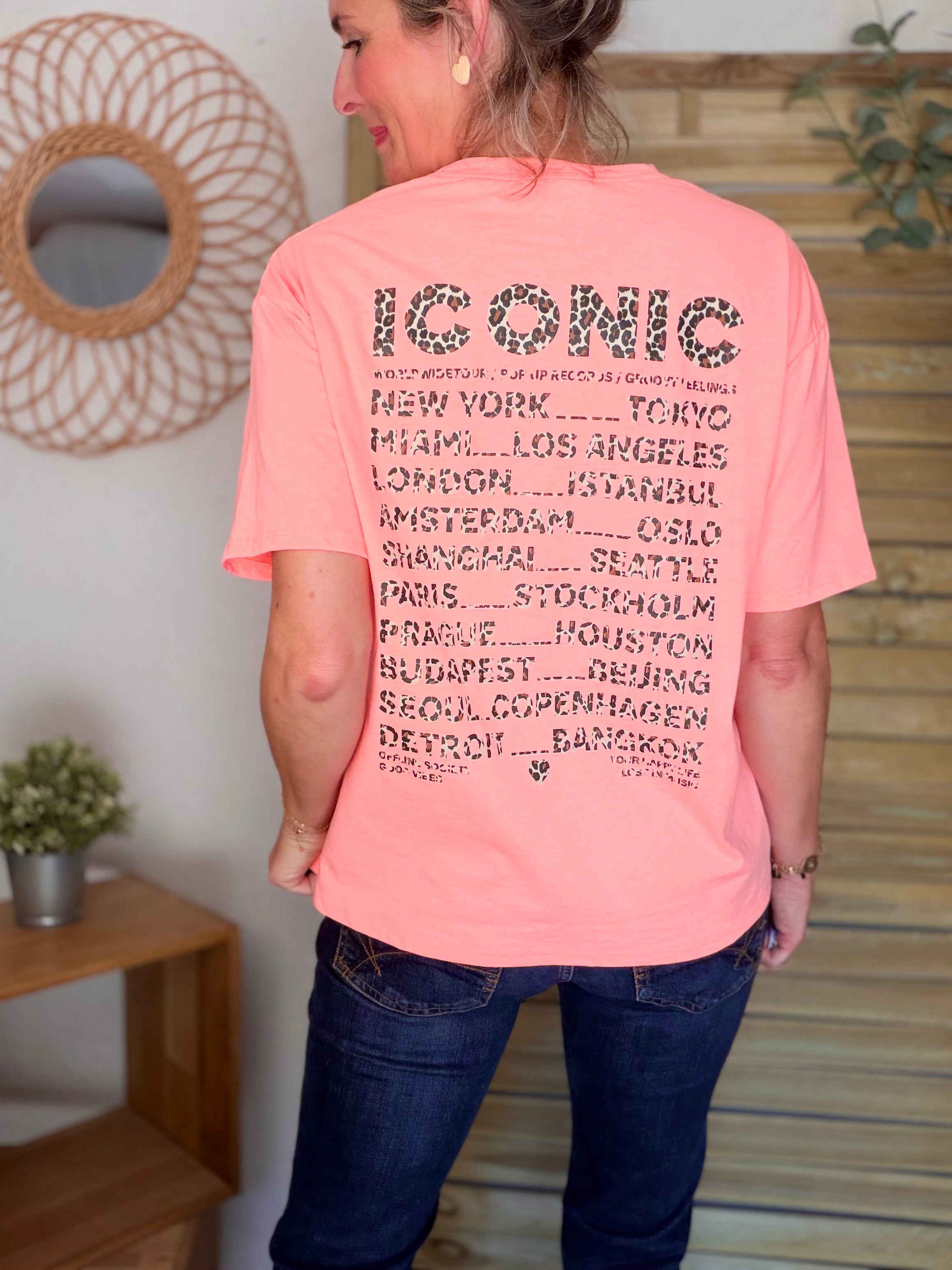 Tee shirt ICONIC Léo LÉONA Orange fluo
