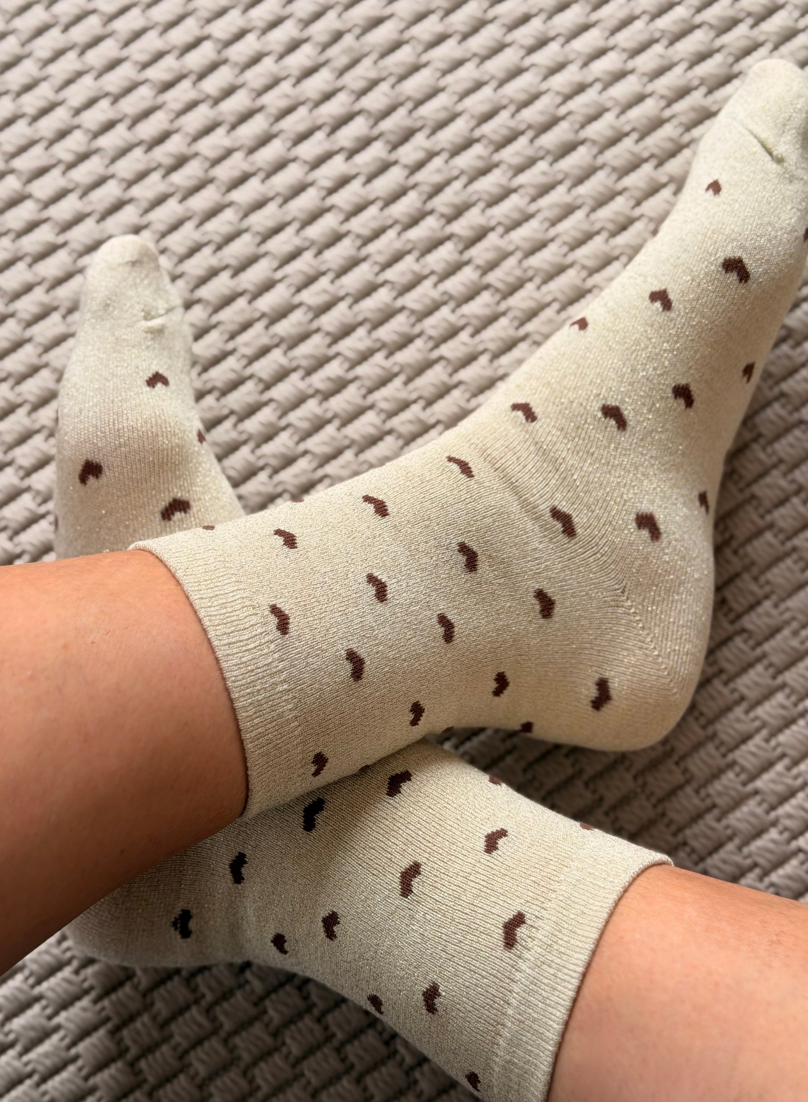 Chaussettes scintillantes glitter ZAHO - Petits coeurs ❤️🤎