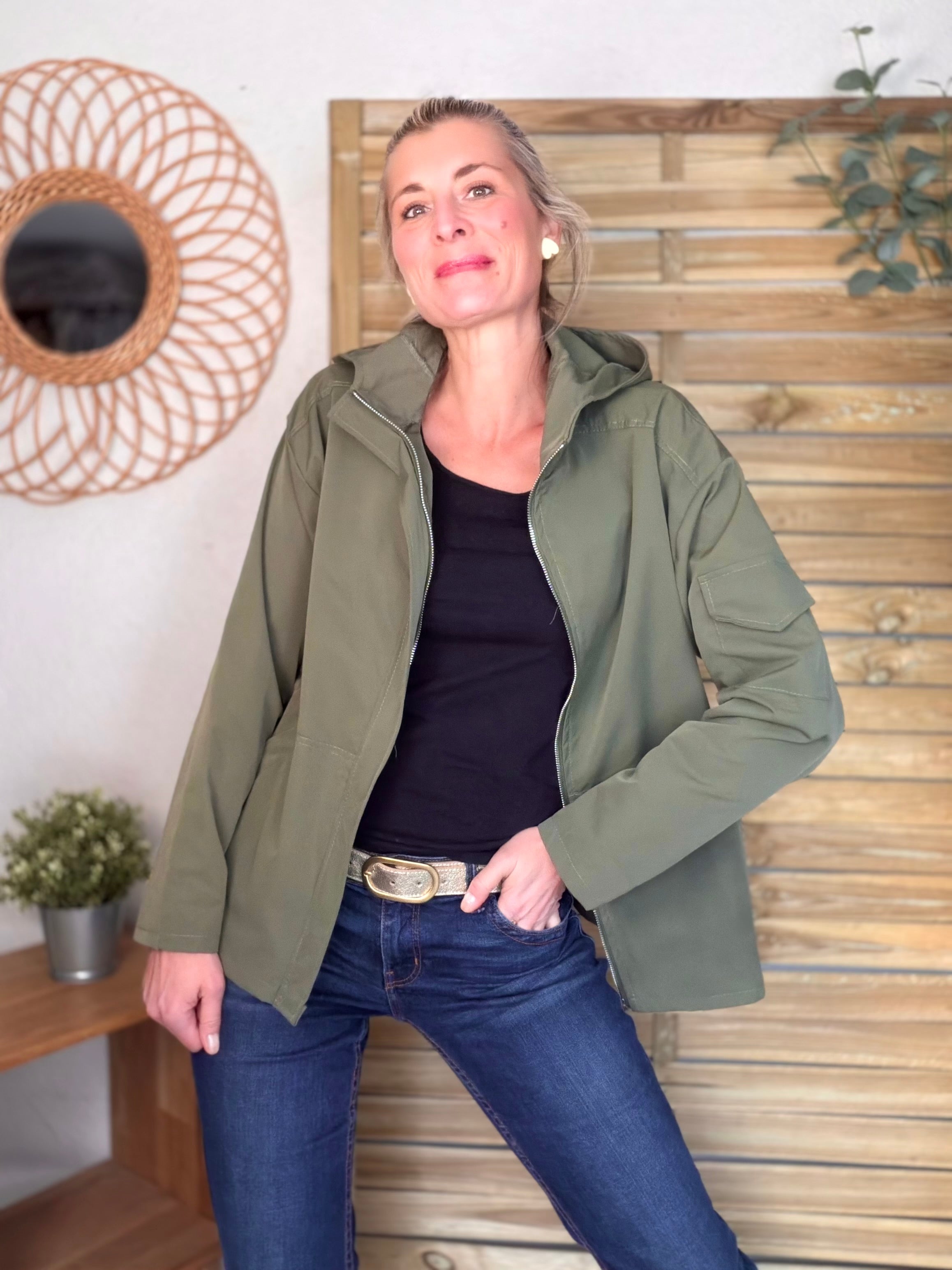 Veste Coupe vent court LIZZIE - Kaki