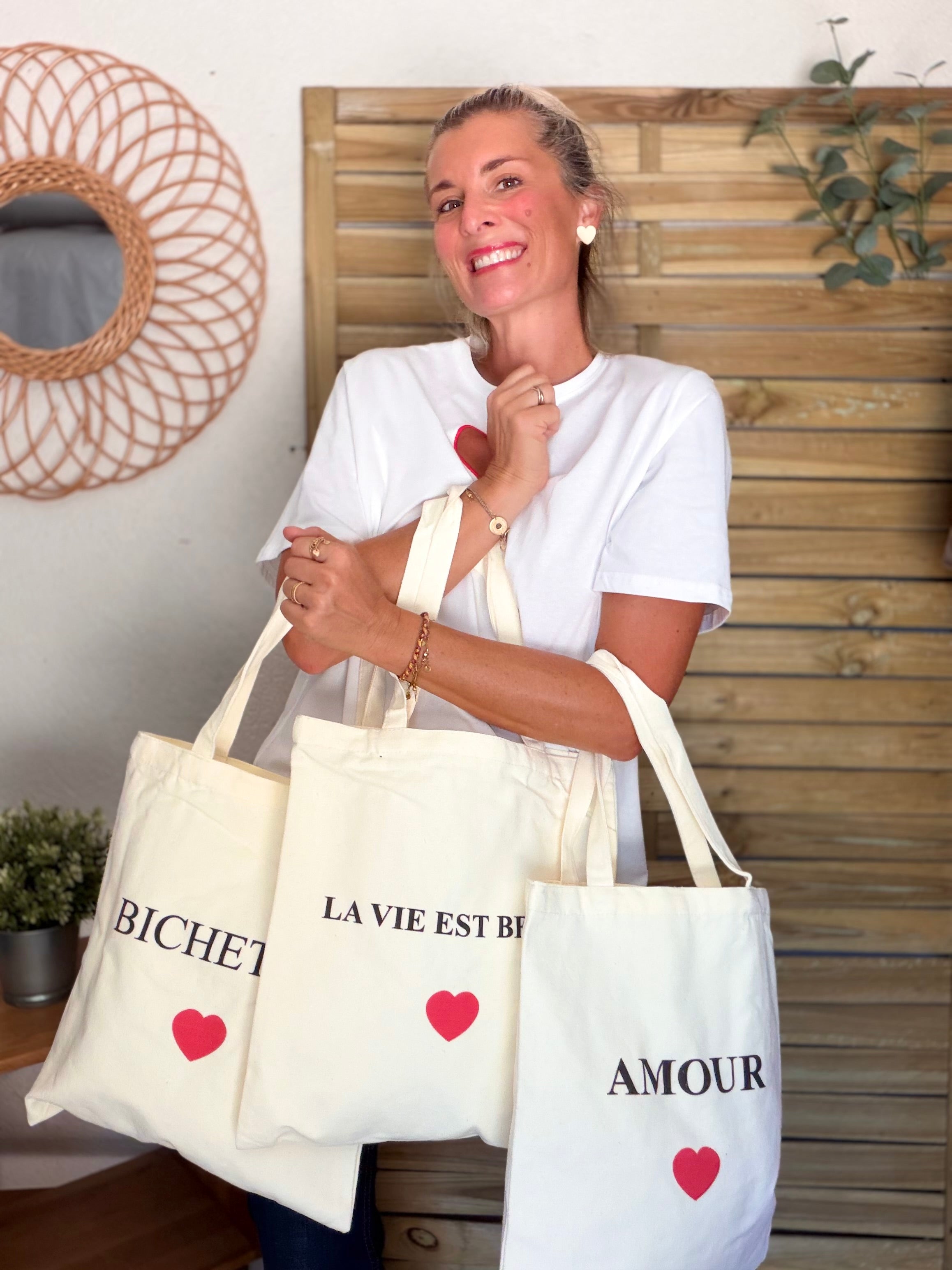 Tote bag LOLITA - AMOUR • BICHETTE • VIE EST BELLE
