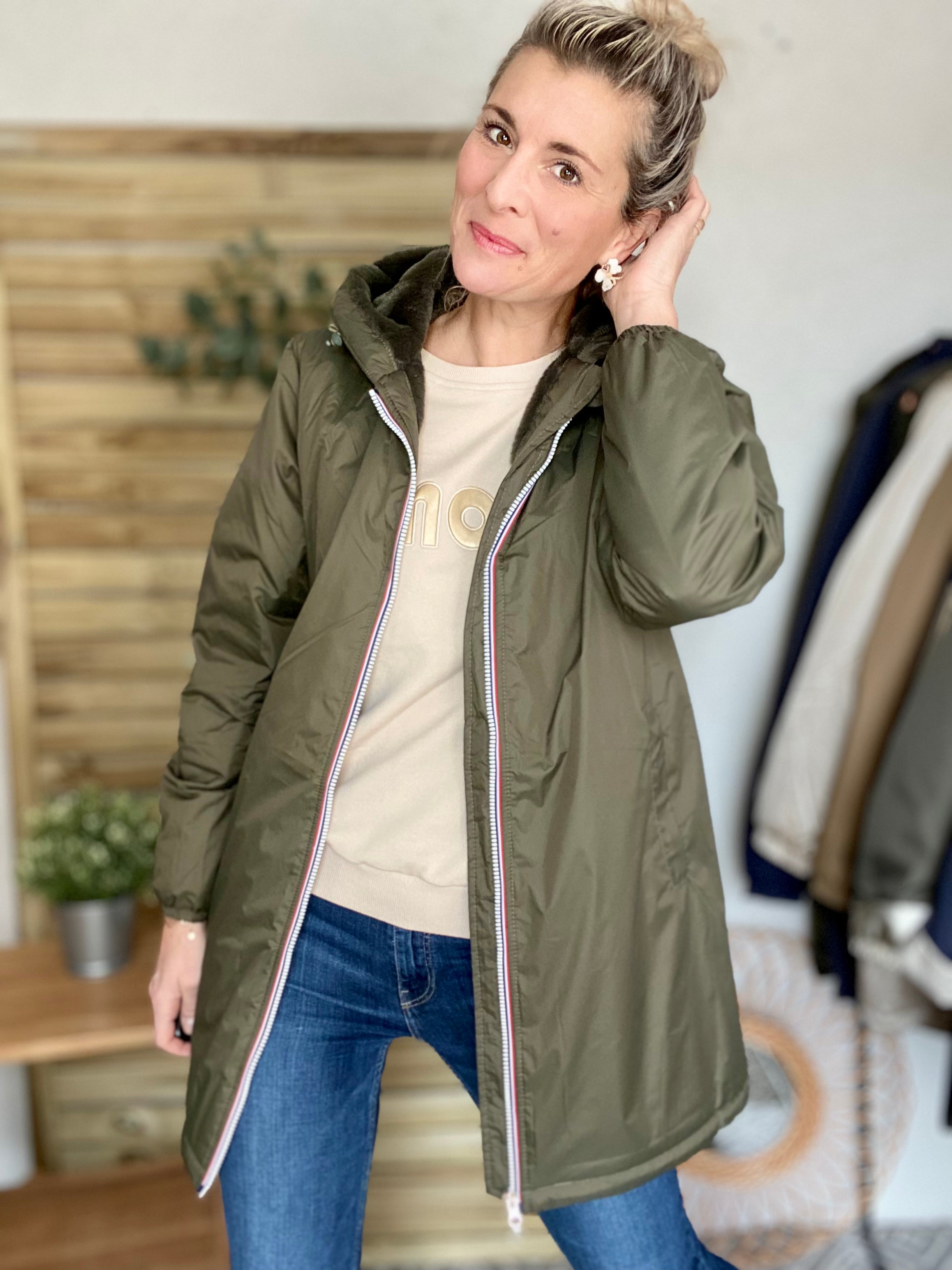 Parka vert kaki femme sale