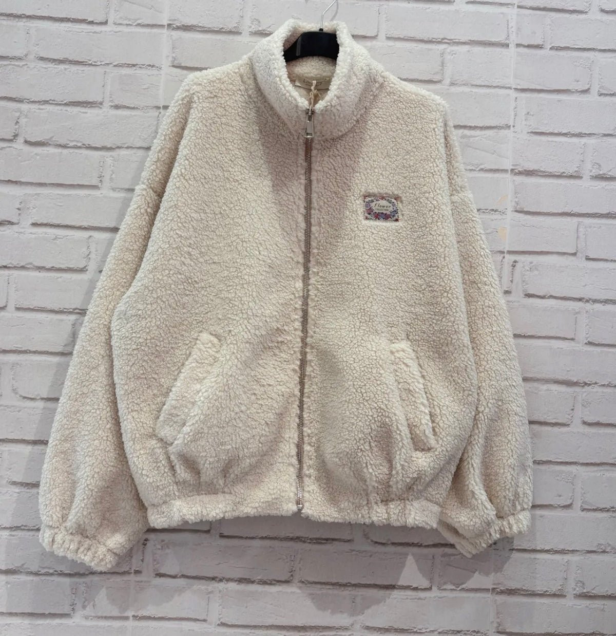 Veste Sherpa zippée LÉONIE Écru