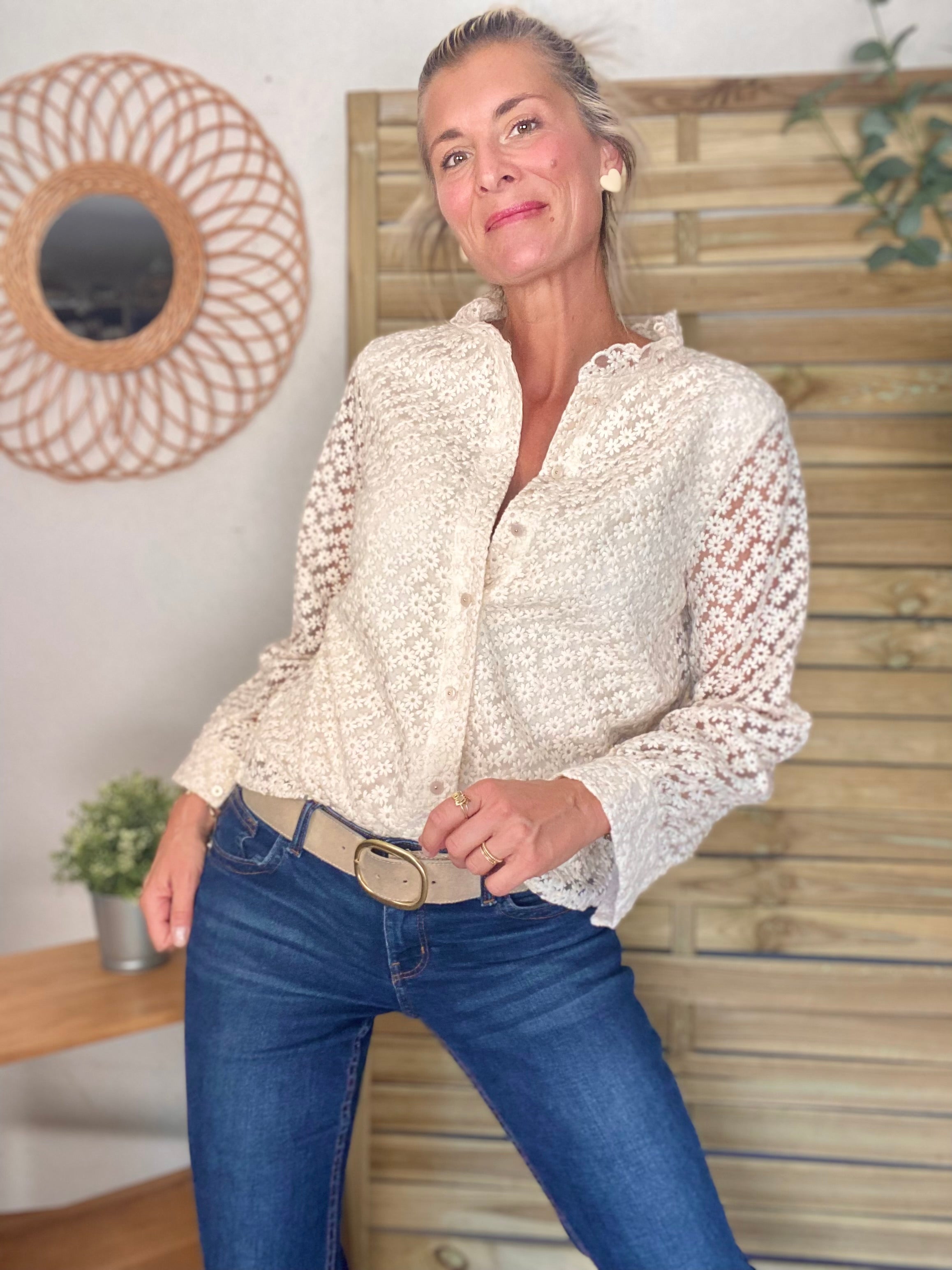 Blouse ajourée crochet ROMANE
