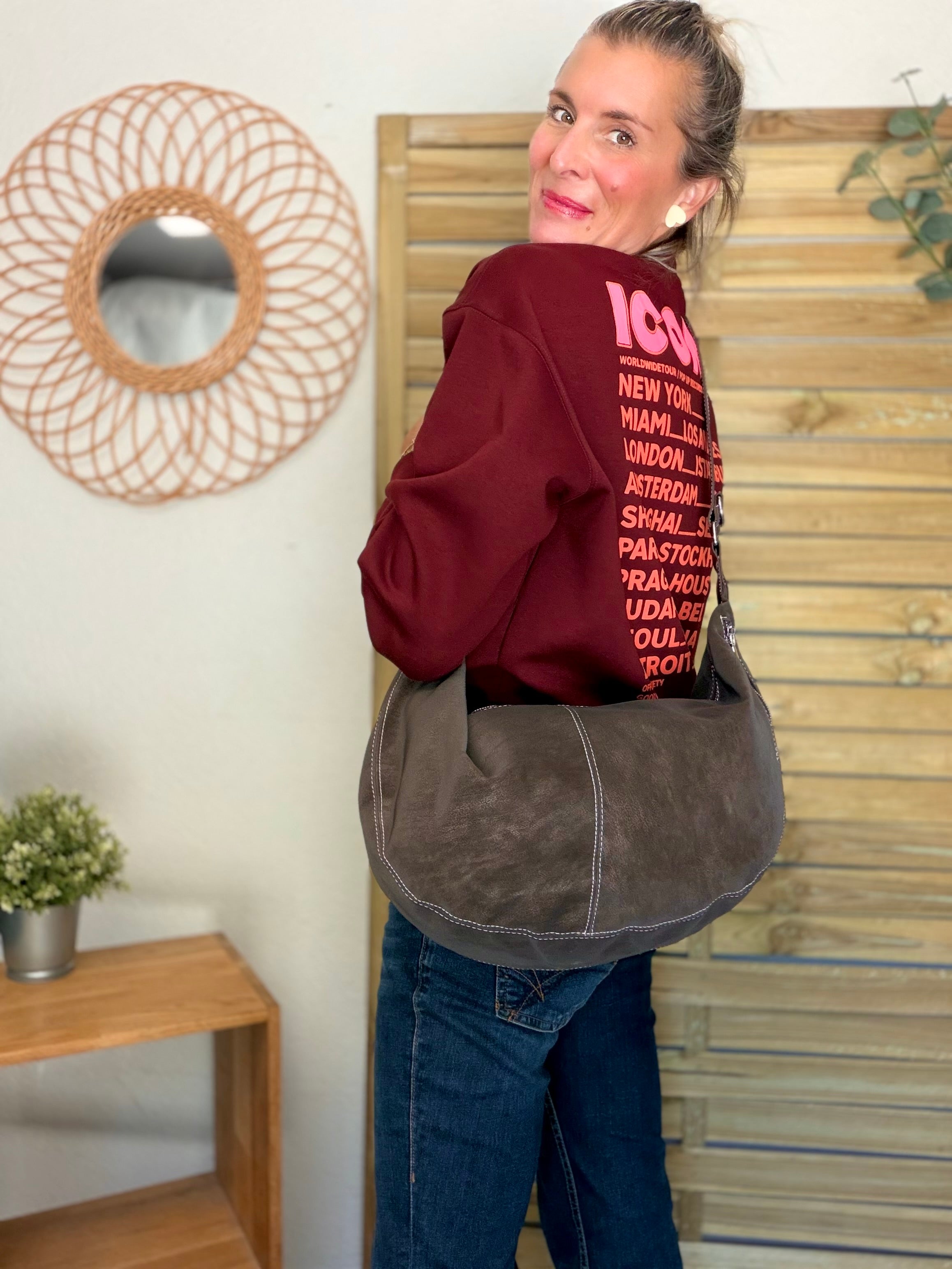 Sweat ICONIC ultra doux OMBLINE - Bordeaux