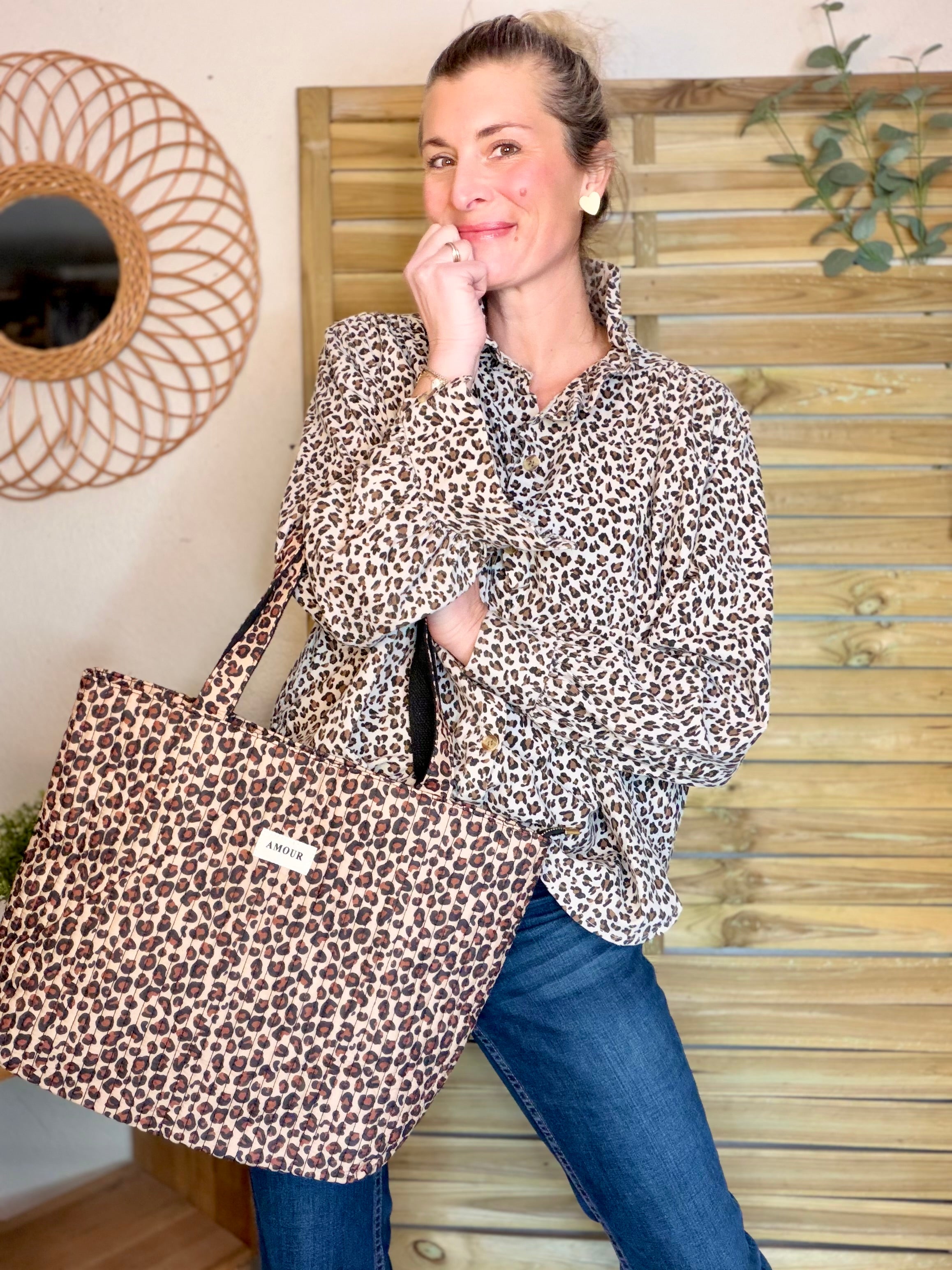 Sac cabas imprimé PIERCE - Léo 🐆