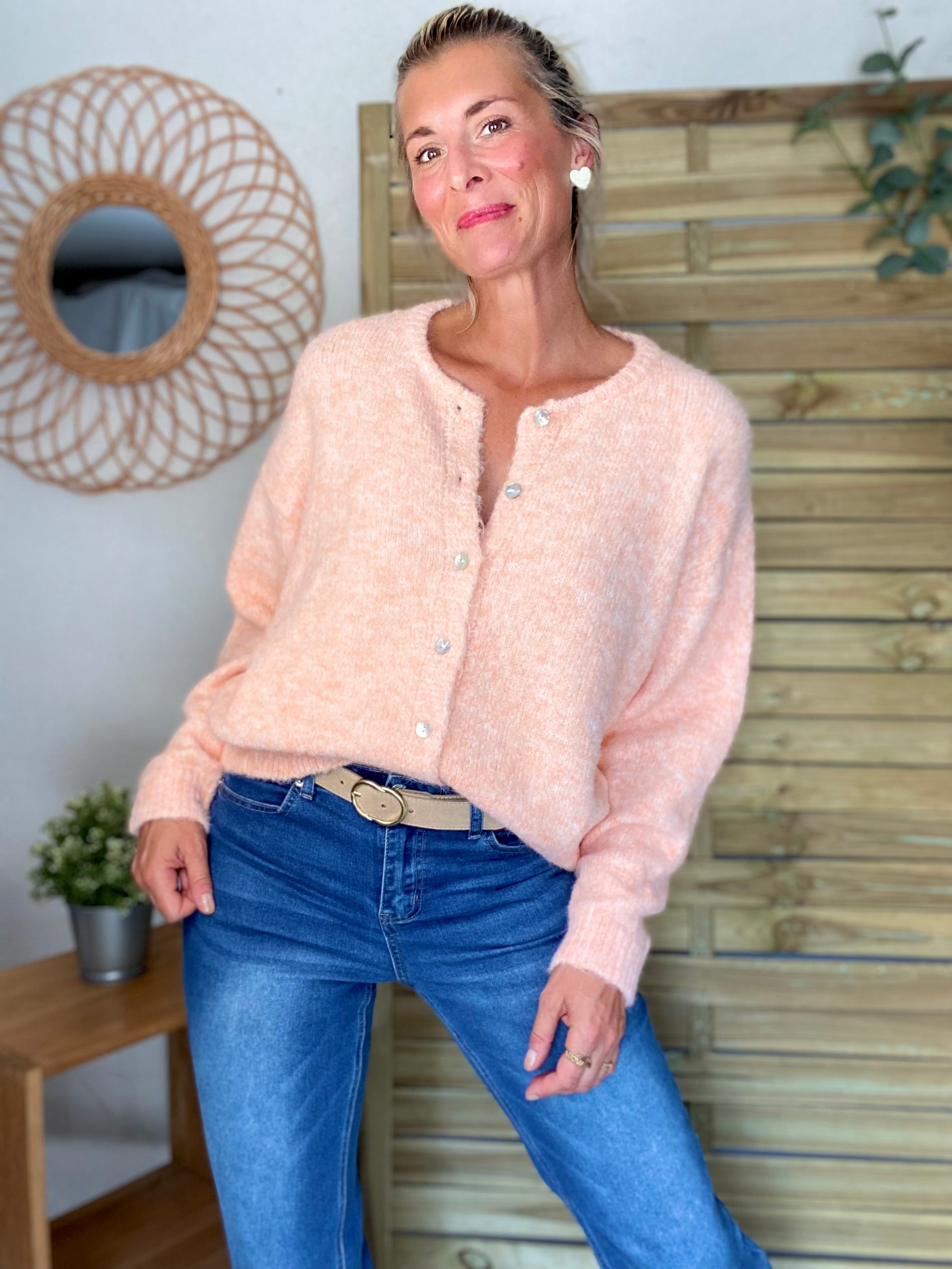 Gilet en maille MERYL - Abricot