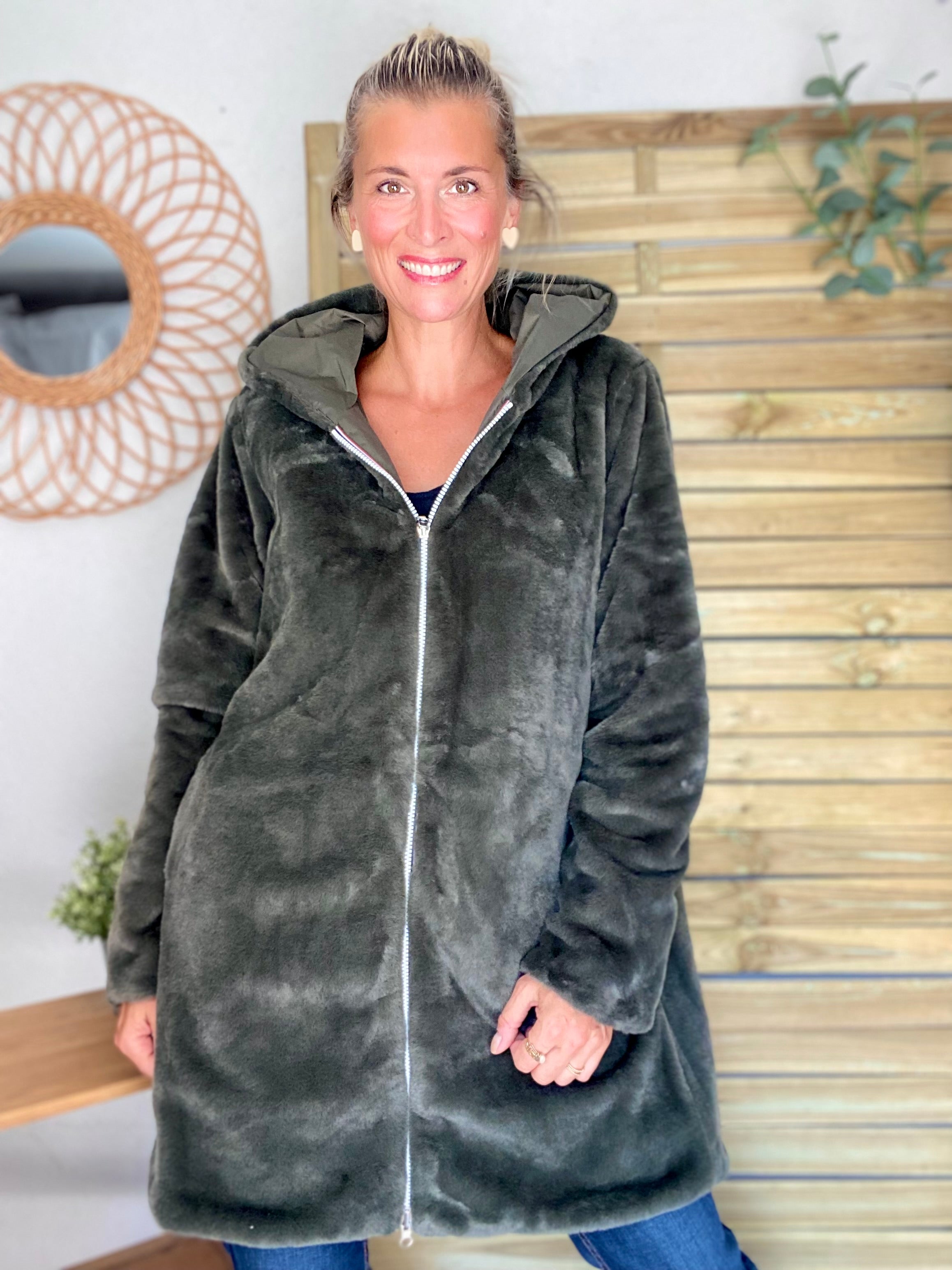 Parka Imperméable réversible fourrée Kaki / Kaki ALIX - LAURA JO