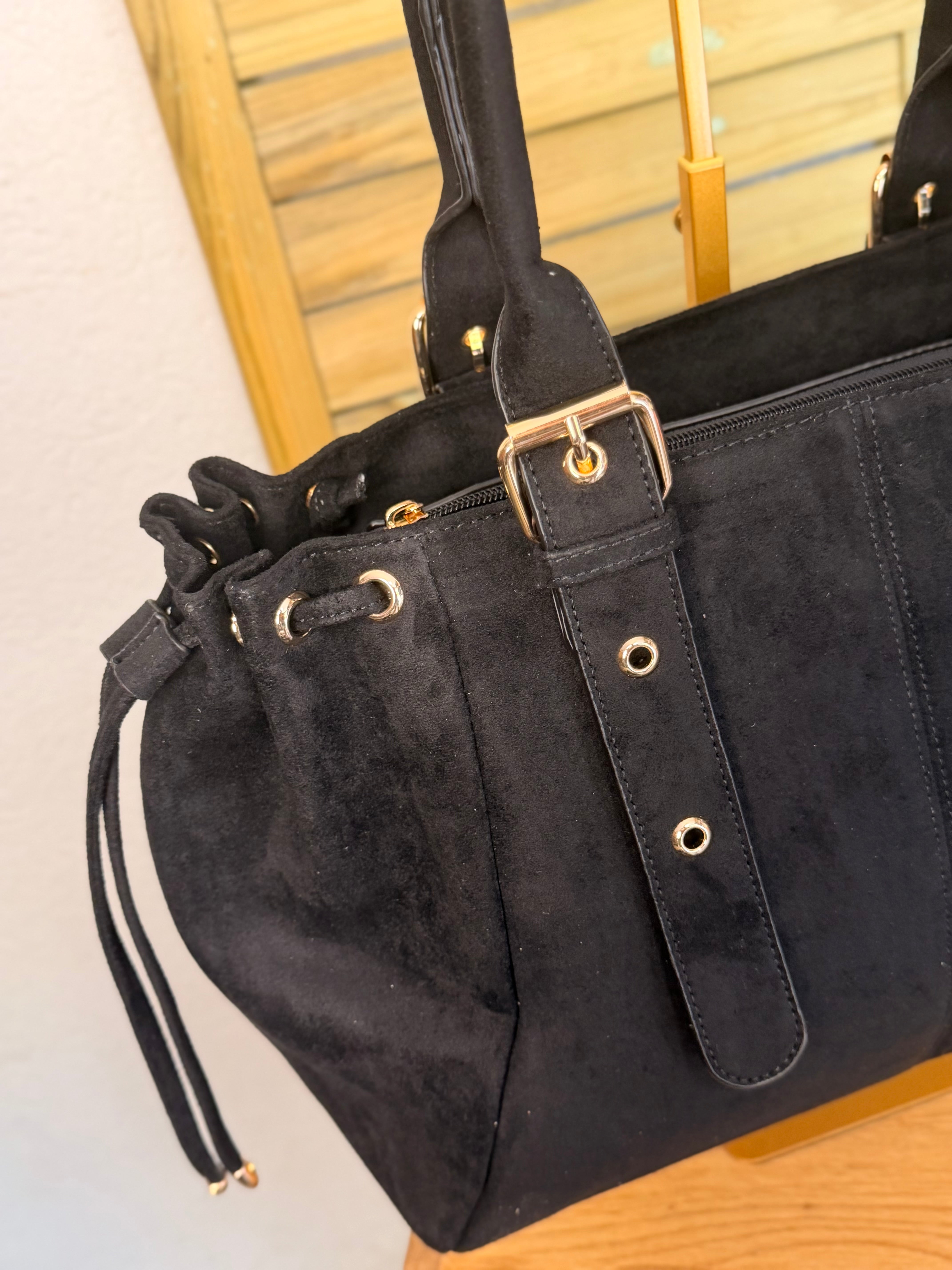Sac cabas XL simili daim CLÉO Noir