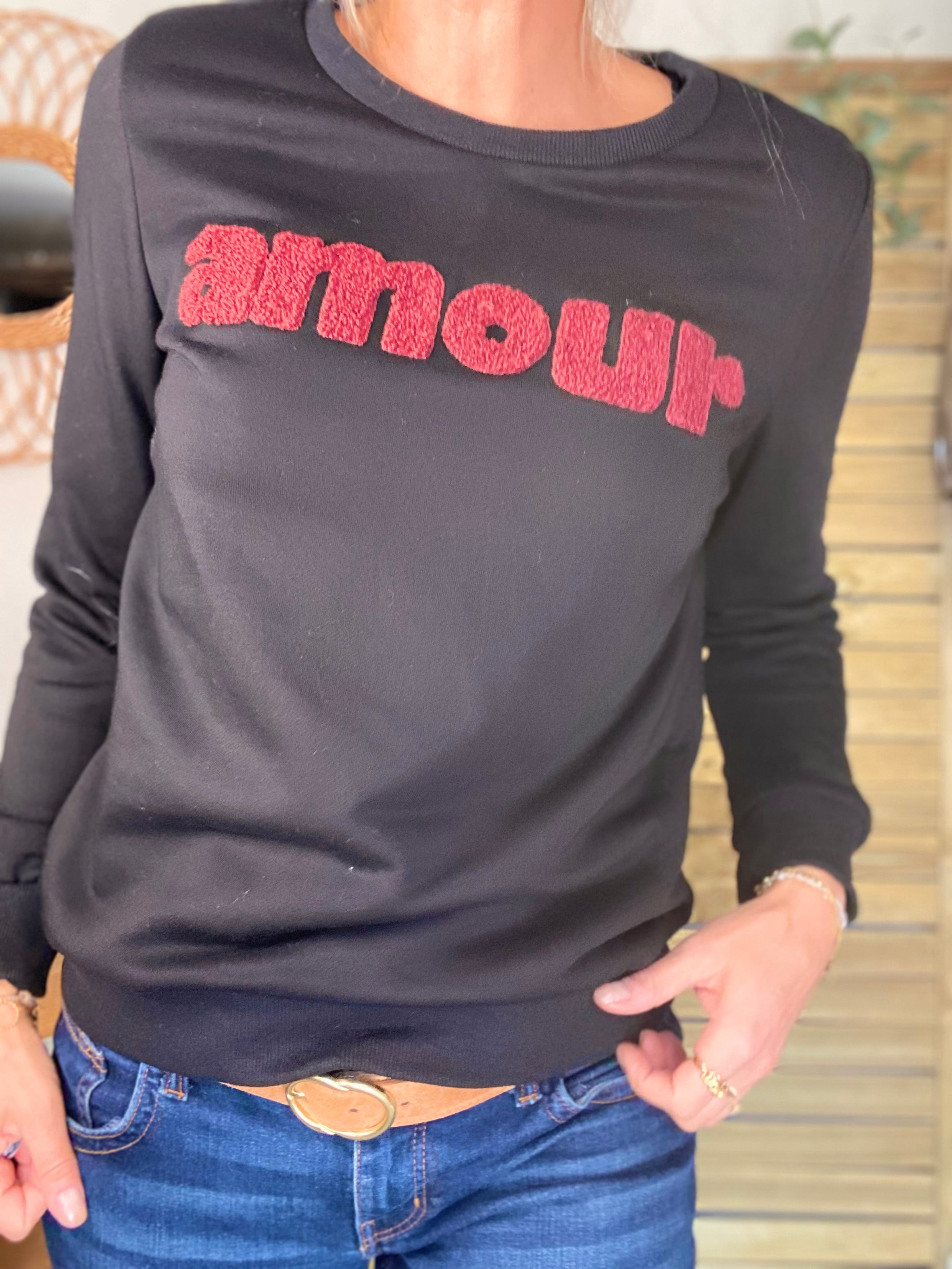 Sweat amour DORIA - Noir / Bordeaux
