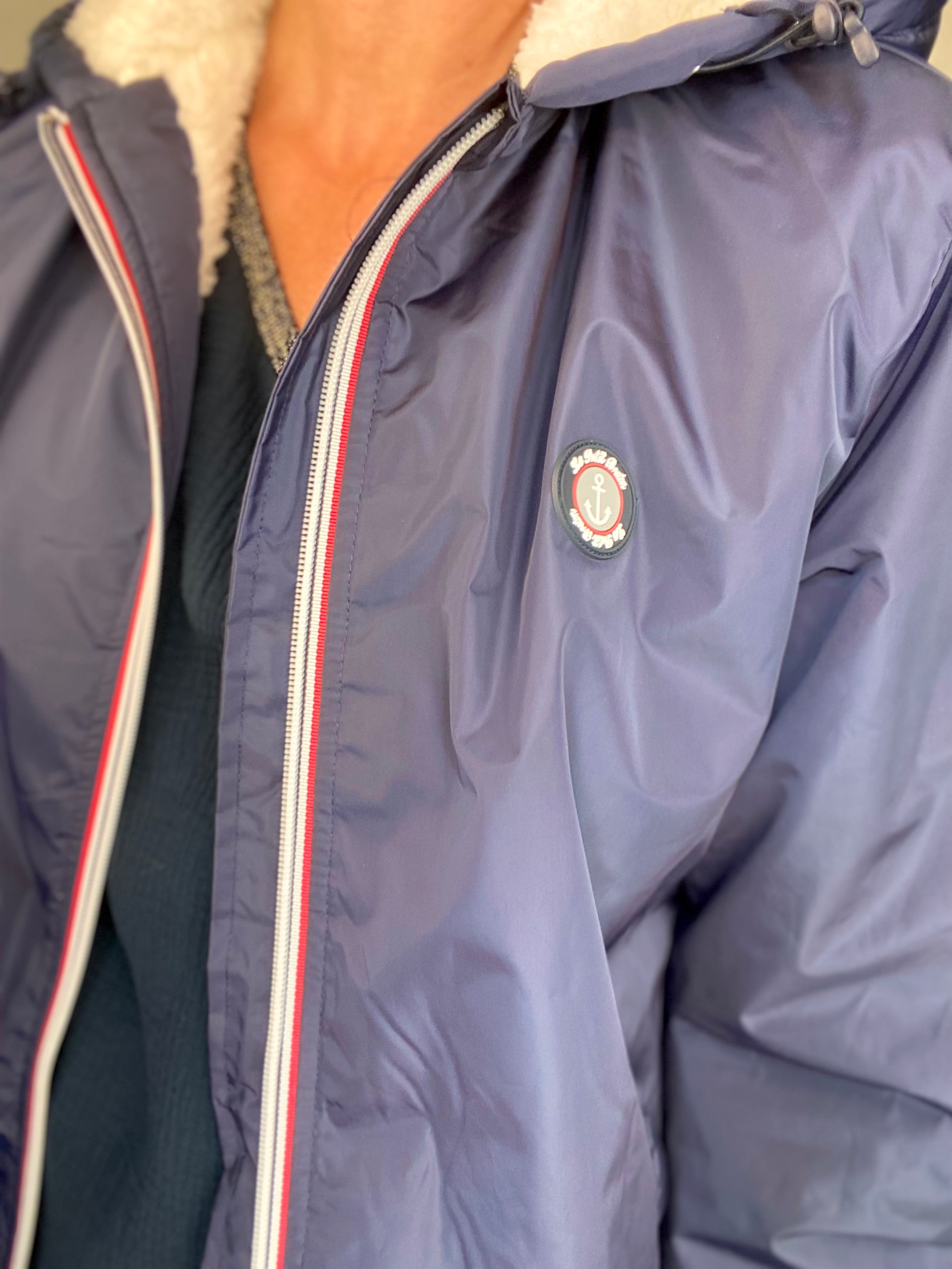 Parka Imperméable moumoute sherpa mixte JEAN.NE - LE PETIT BRETON - Bleu Marine