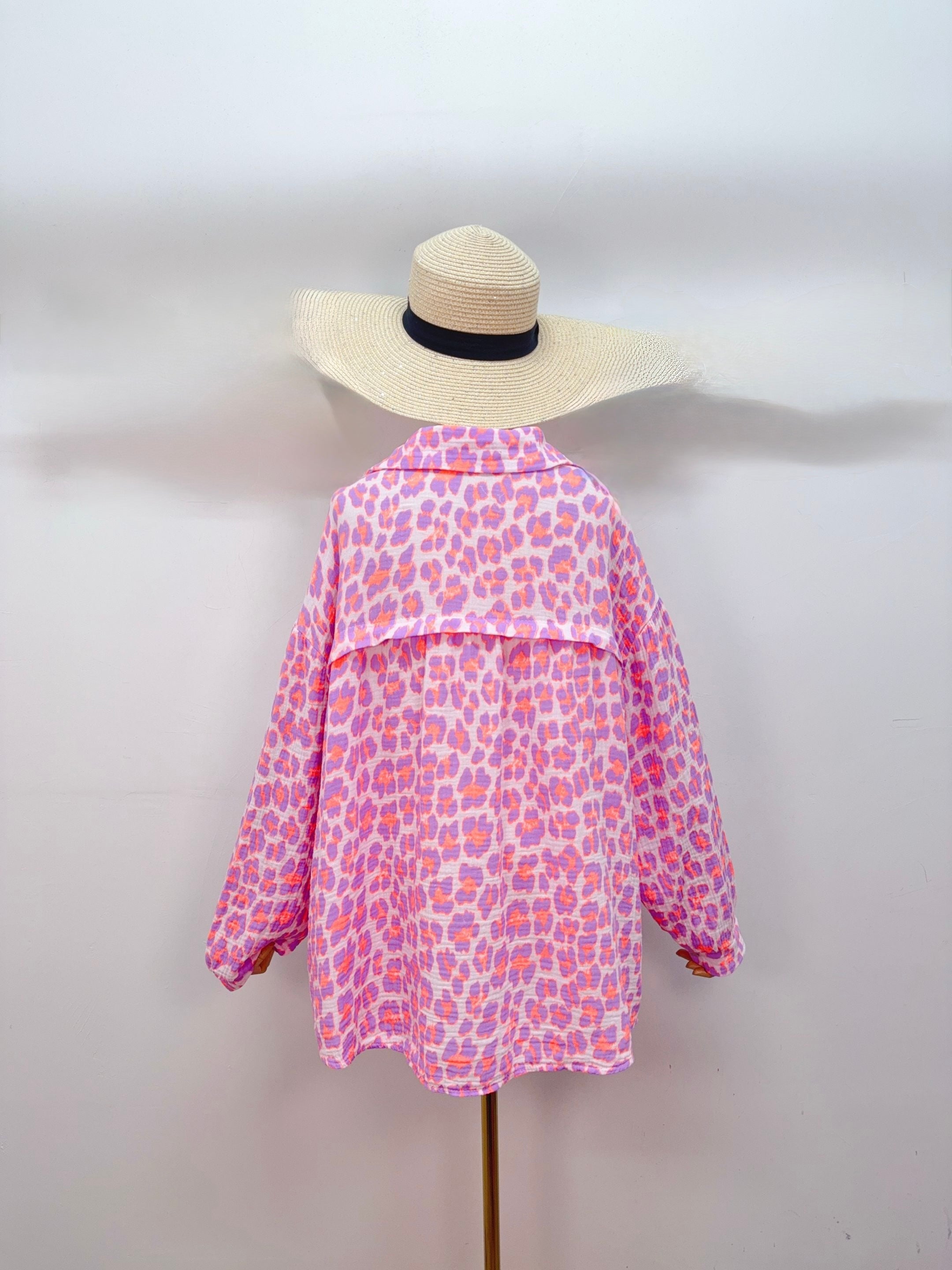 Chemise en gaze de coton FÉLICIE Léo lilas