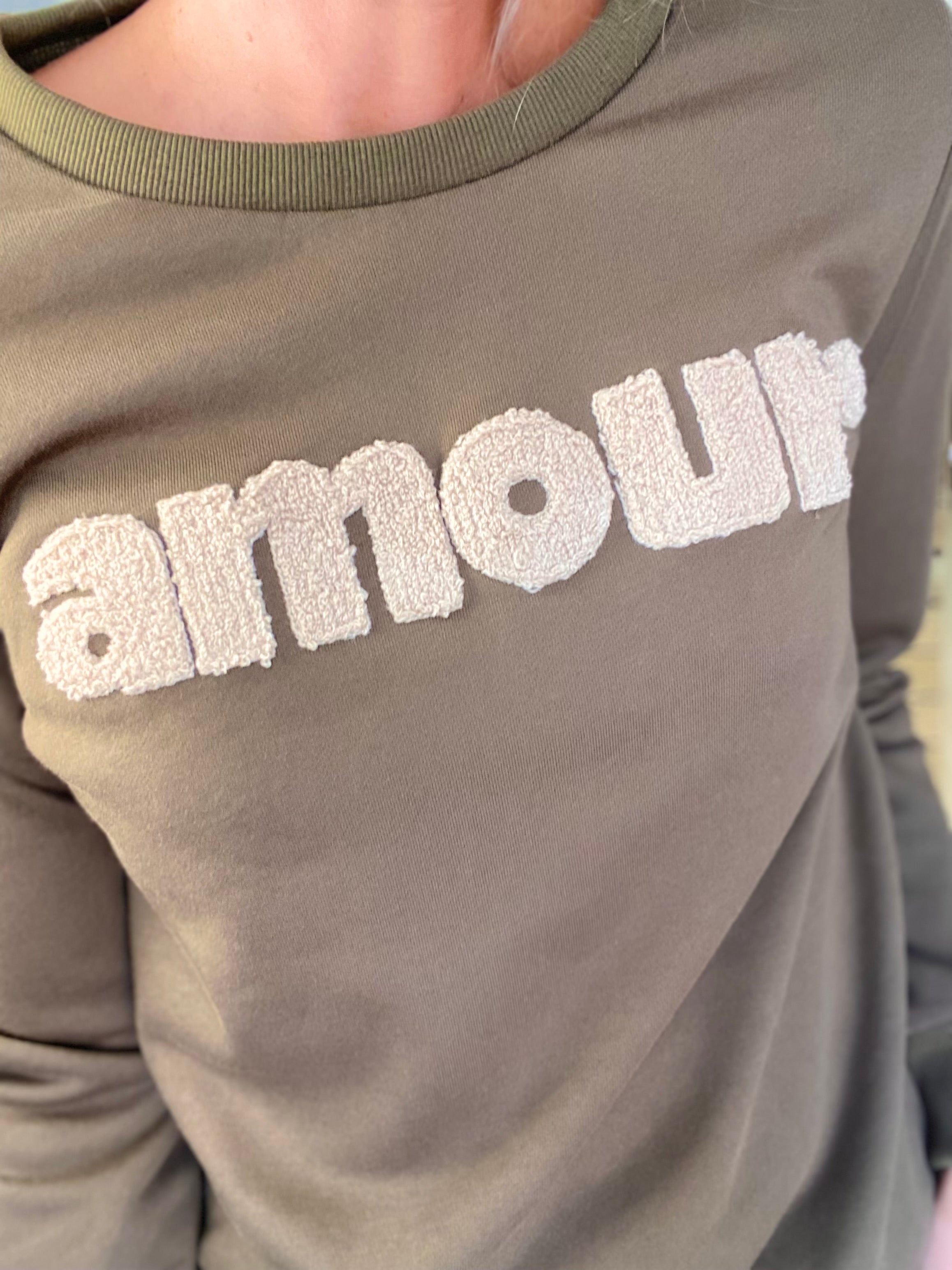 Sweat amour DORIA - Kaki / Beige