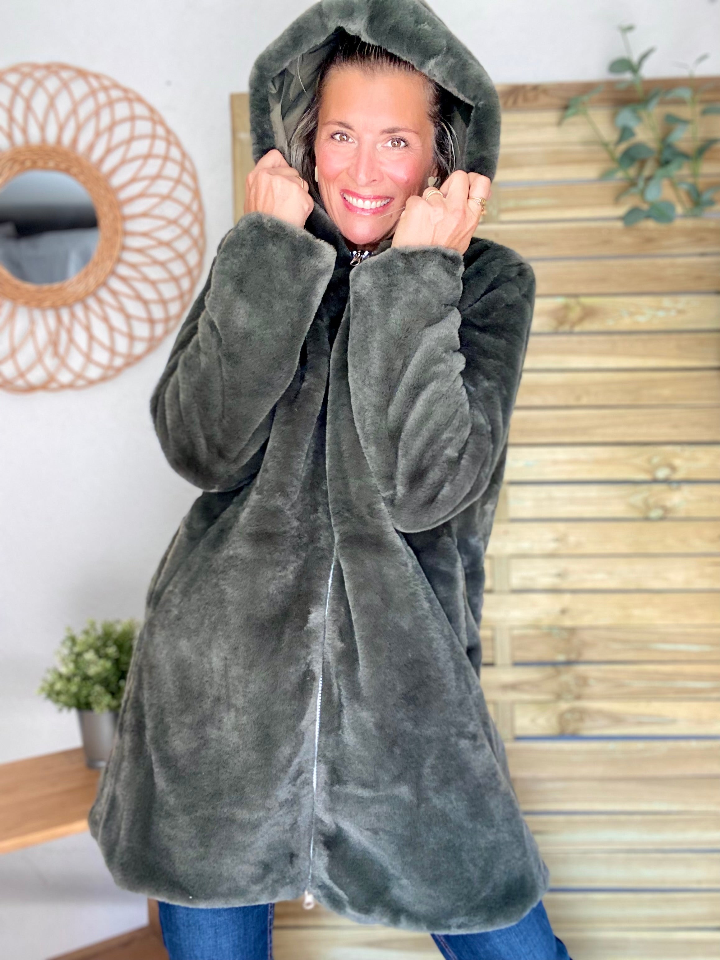 Parka Imperméable réversible fourrée Kaki / Kaki ALIX - LAURA JO