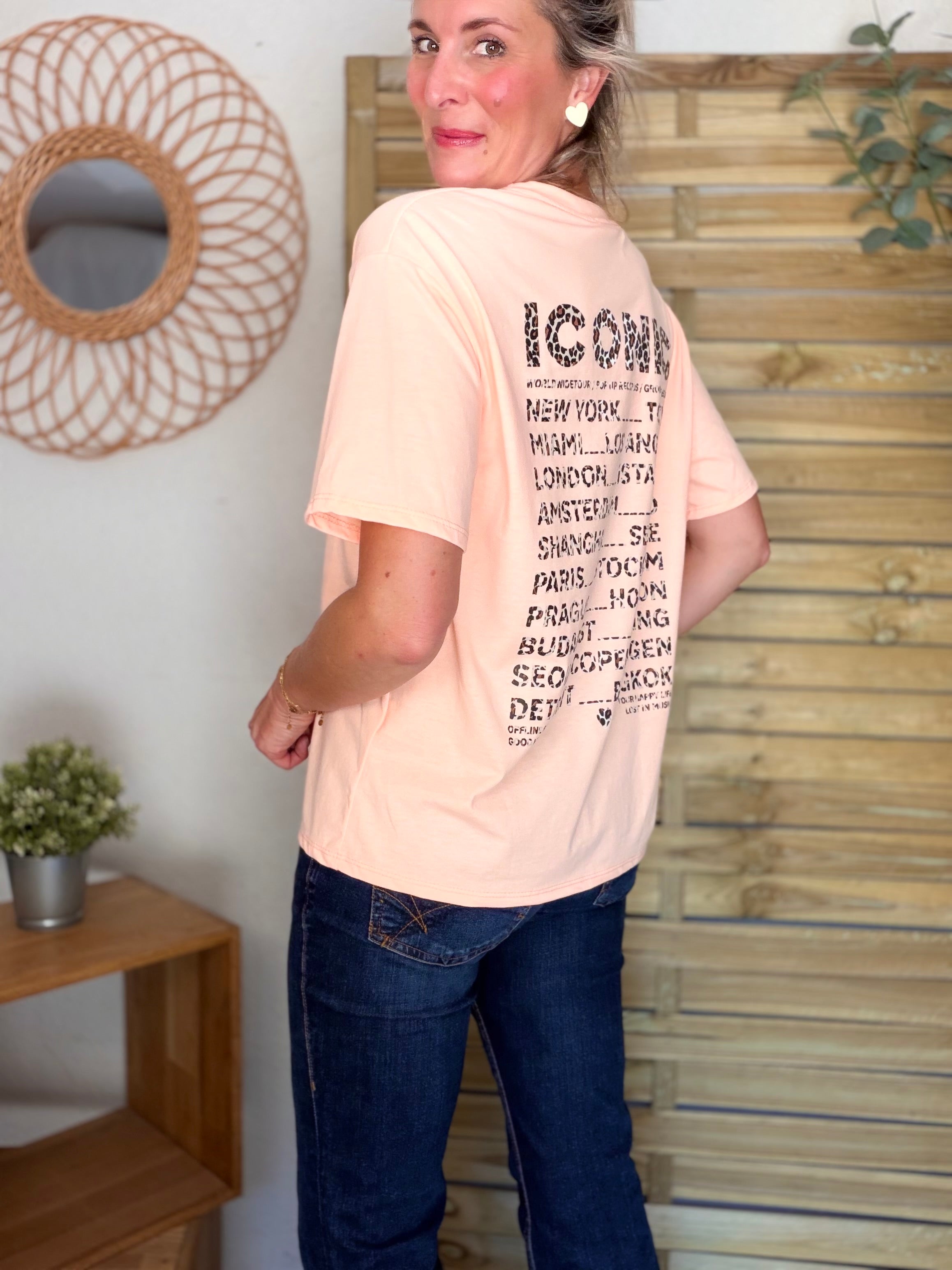 Tee shirt ICONIC Léo LÉONA Saumon