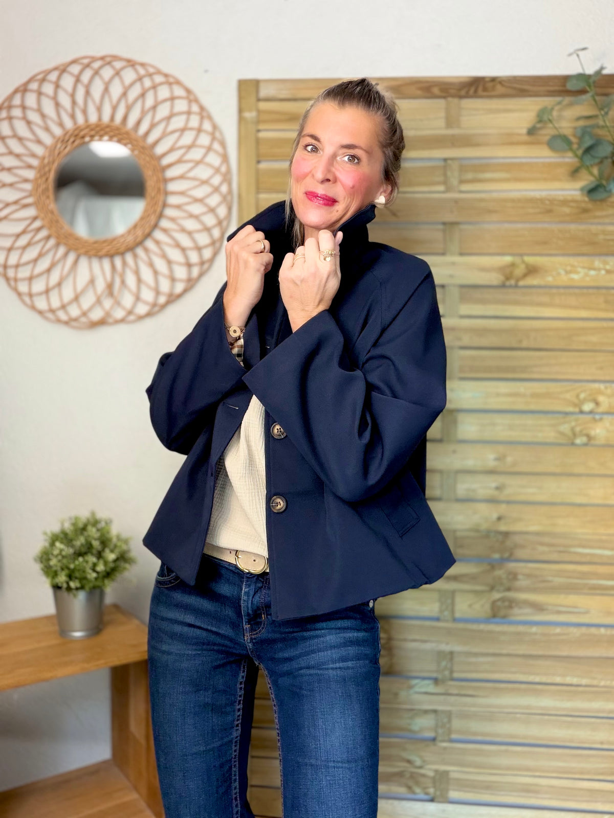 ⚡️ ARRIVAGE • Veste Trench, doublure à carreaux DANA Bleu marine