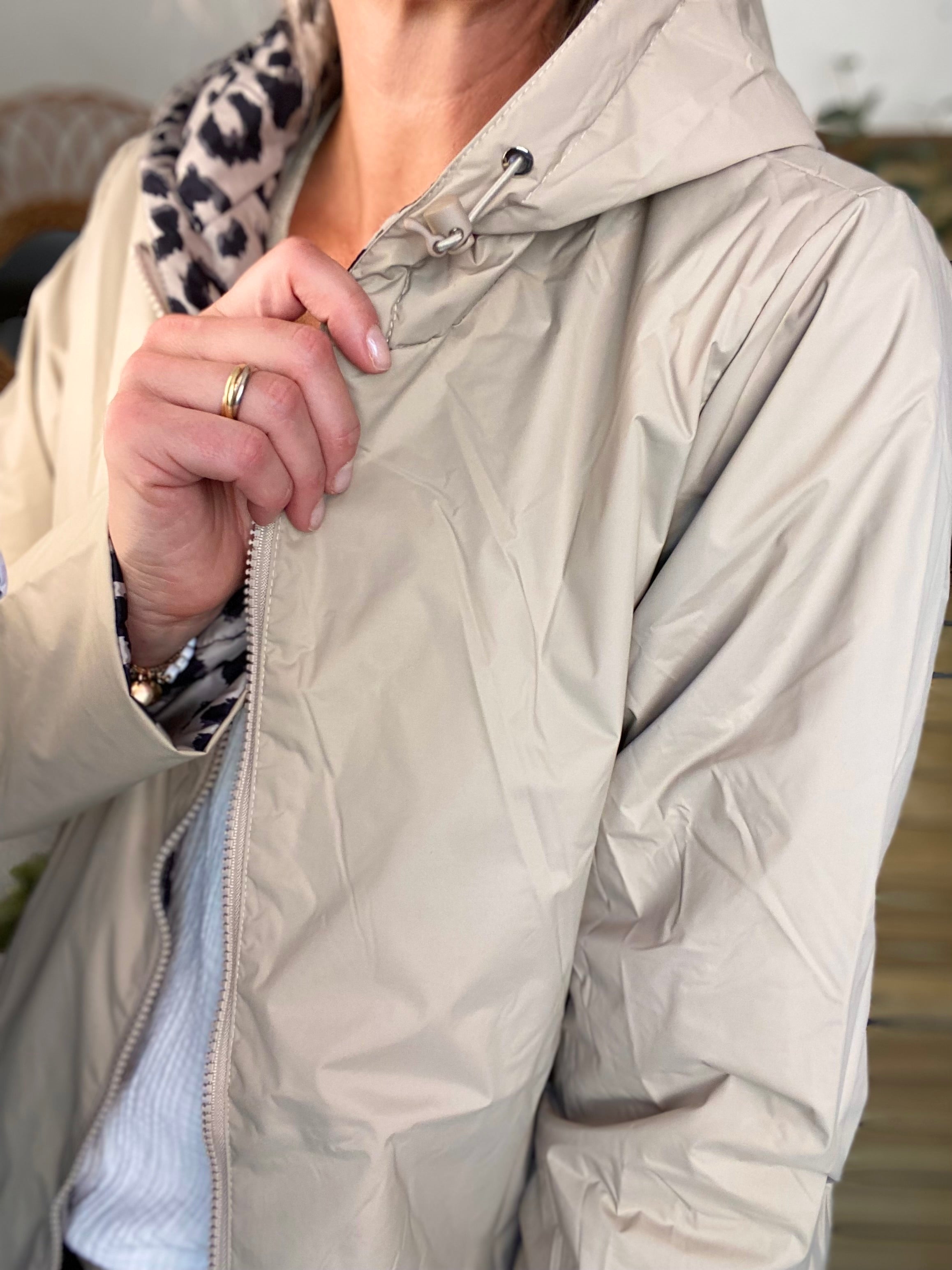 Imperméable réversible rembourré LOUISON LONG - Beige / Léo - LAURA JO