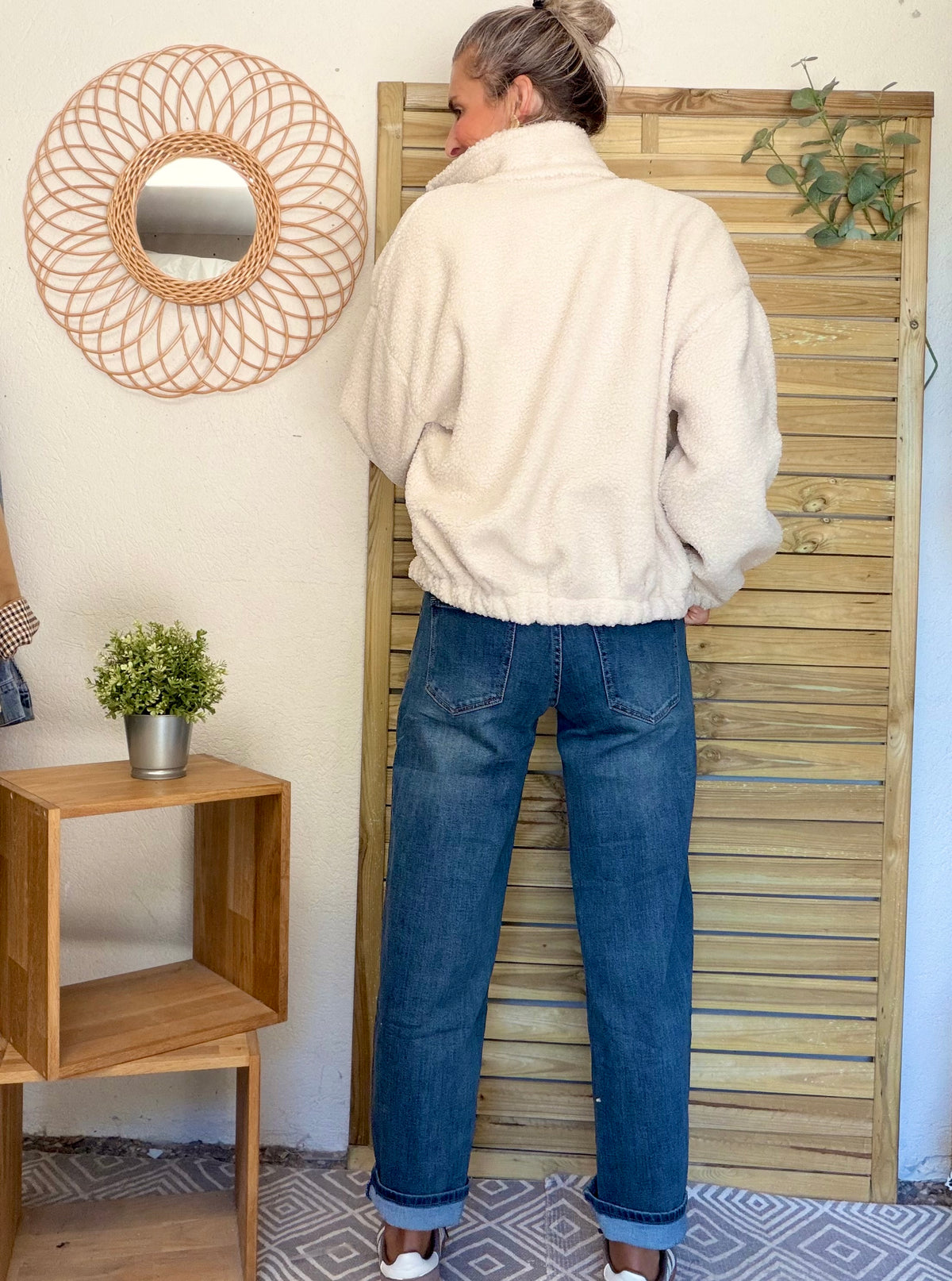 Pantalon Jean coupe barrel LÉON Bleu