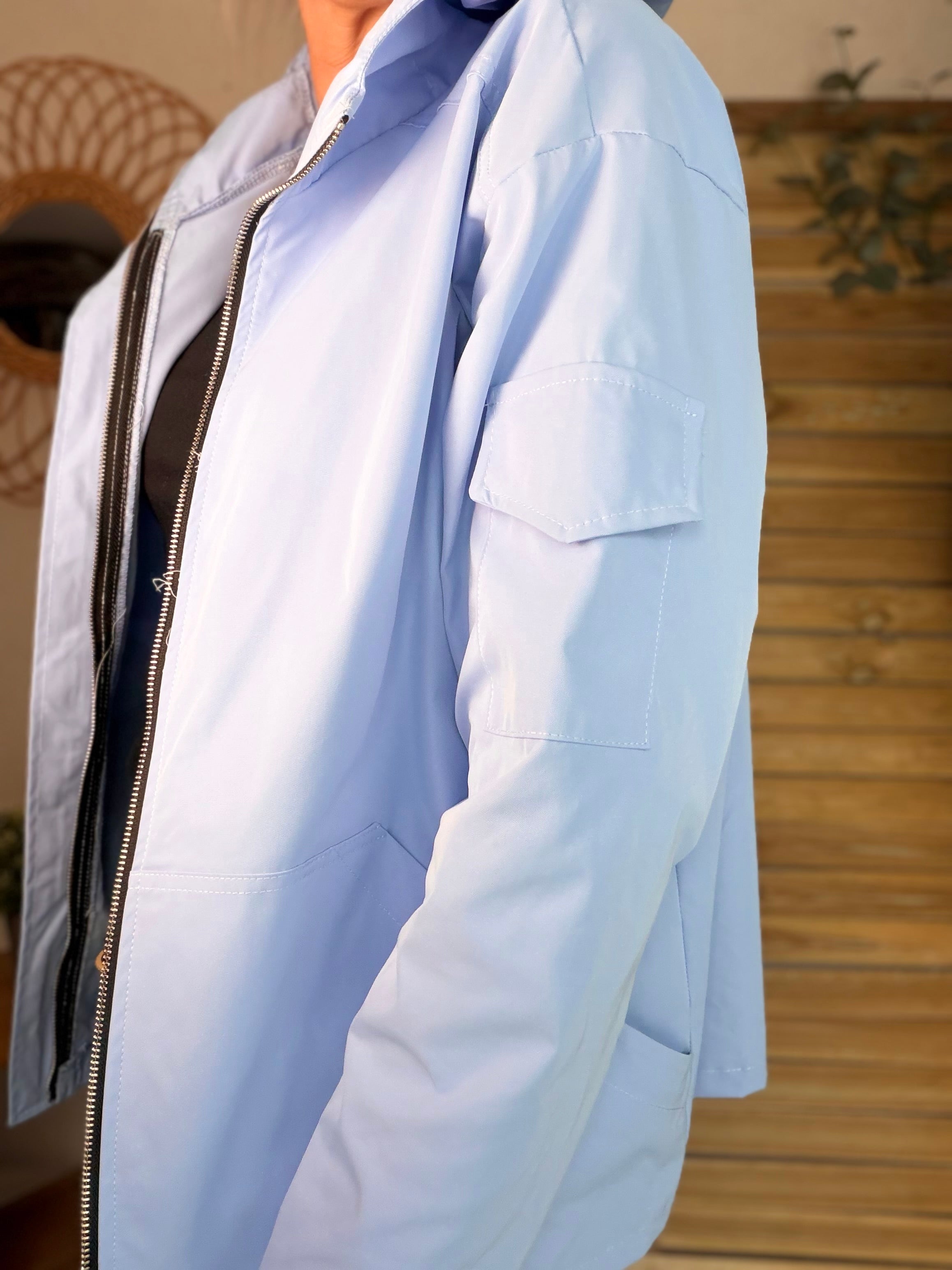 Veste Coupe vent court LIZZIE - Bleu ciel