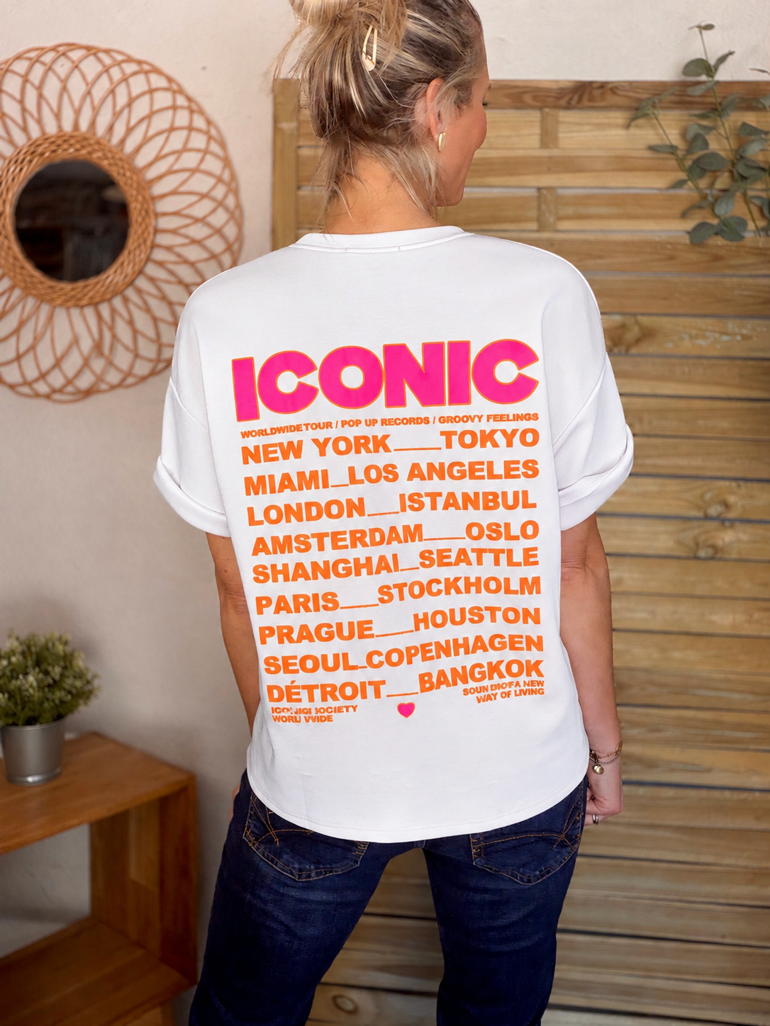 Tee shirt ICONIC matière sweat - THÉA Blanc