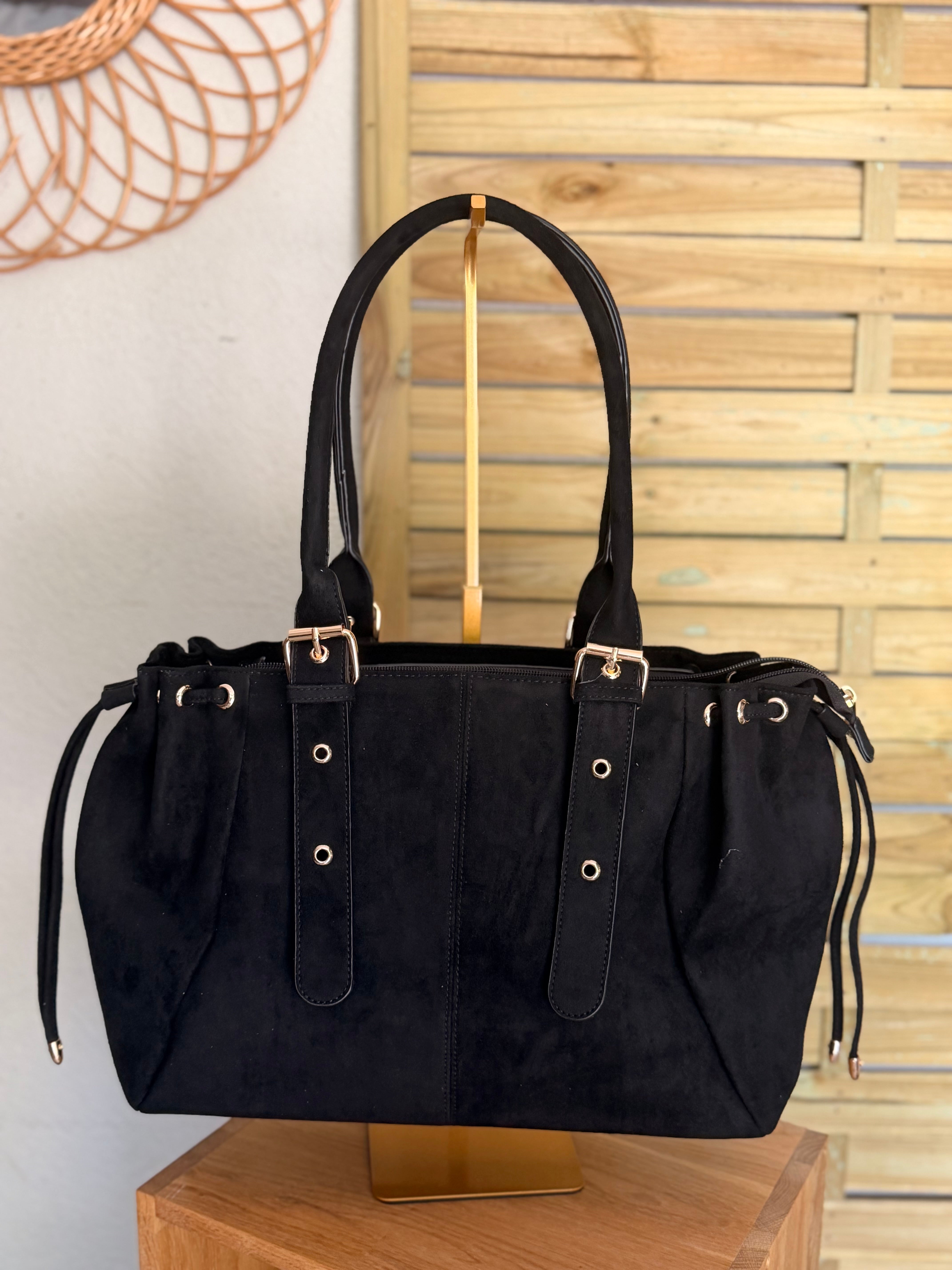 Sac cabas XL simili daim CLÉO Noir