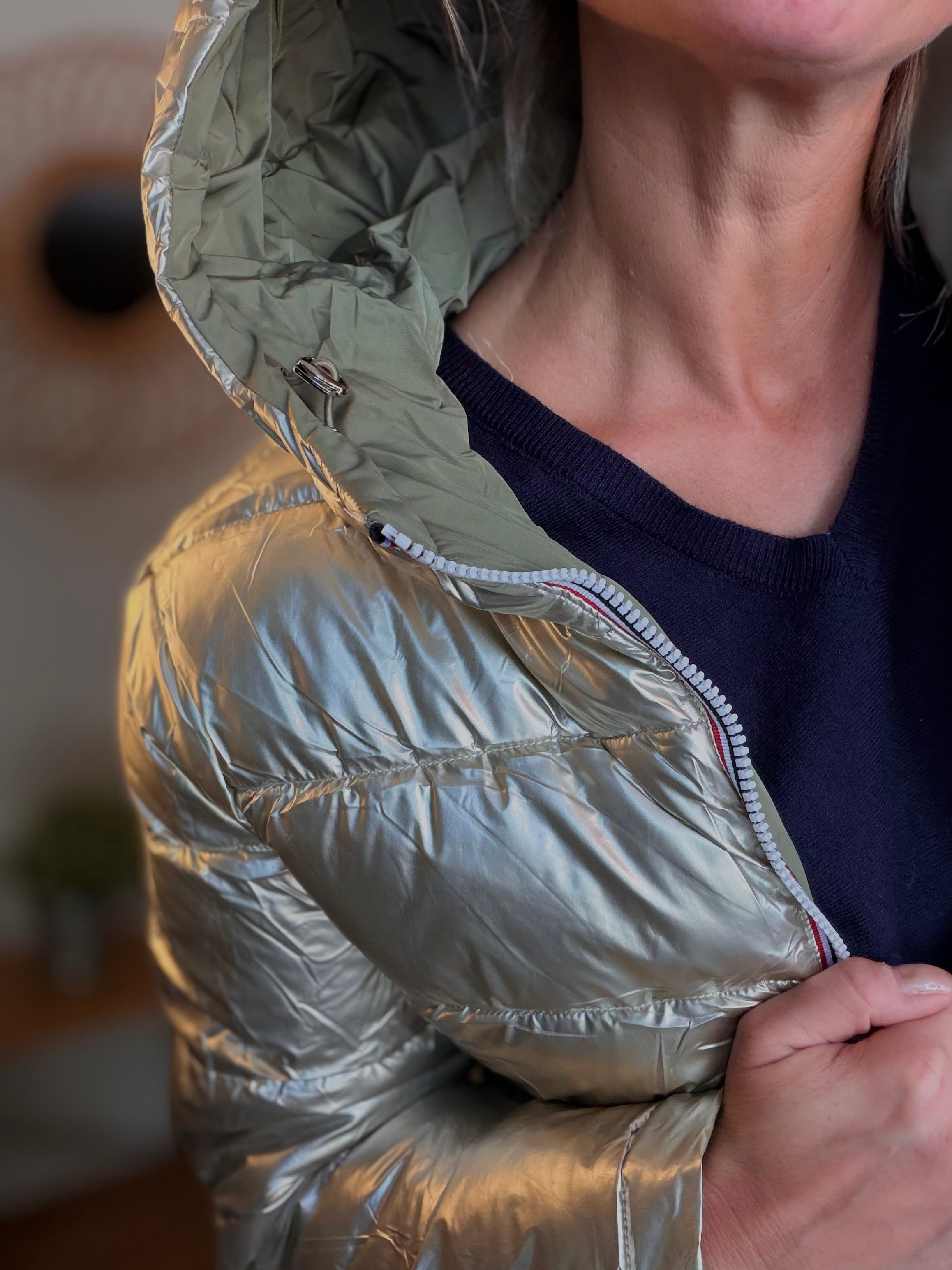 ⚡️PÉPITES FRIDAY - Doudoune imperméable réversible longue ANGÈLE COURT - Kaki clair - MELYA MELODY