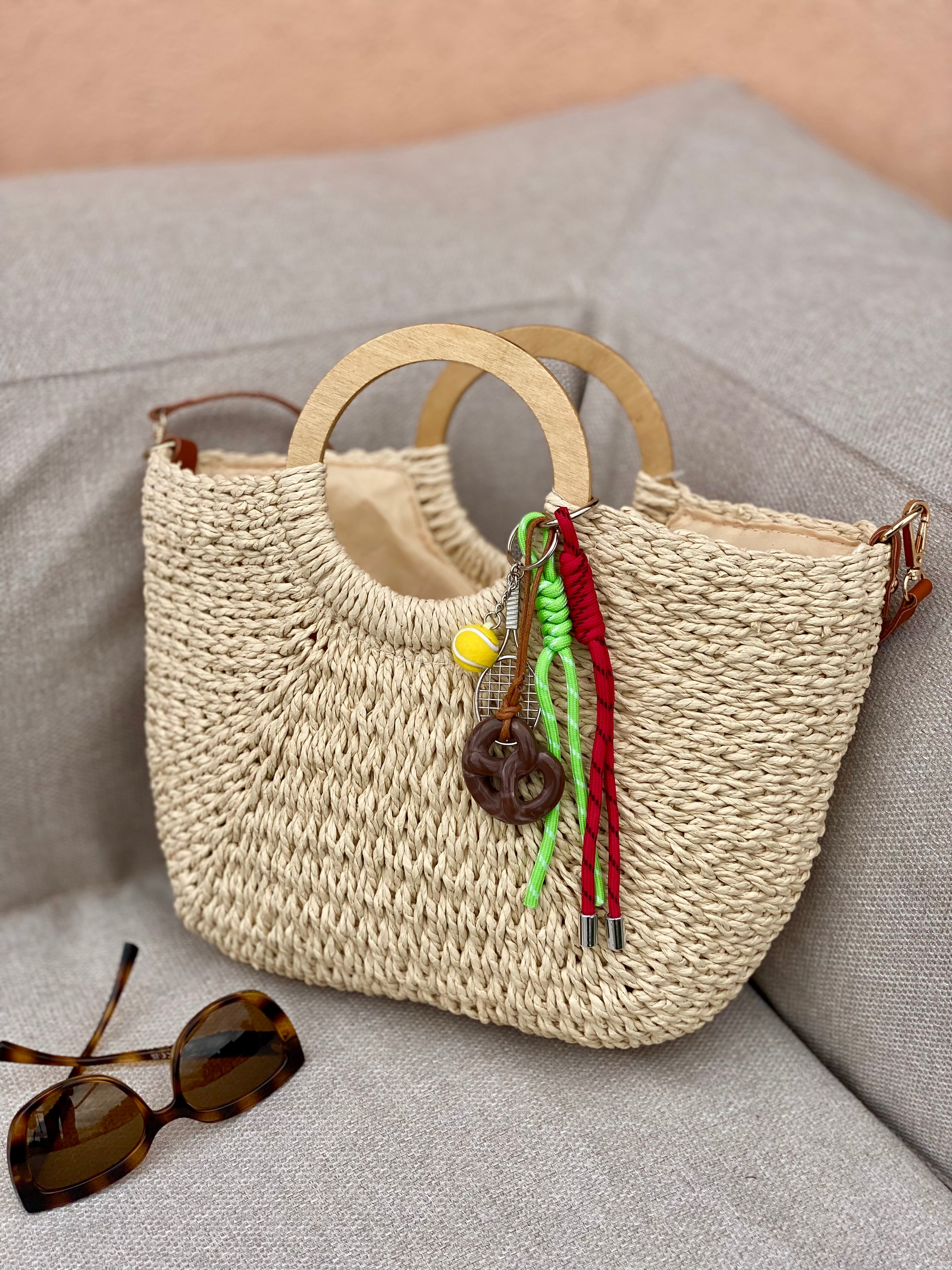 Sac à main et bandoulière en Paille PAULA - Beige clair