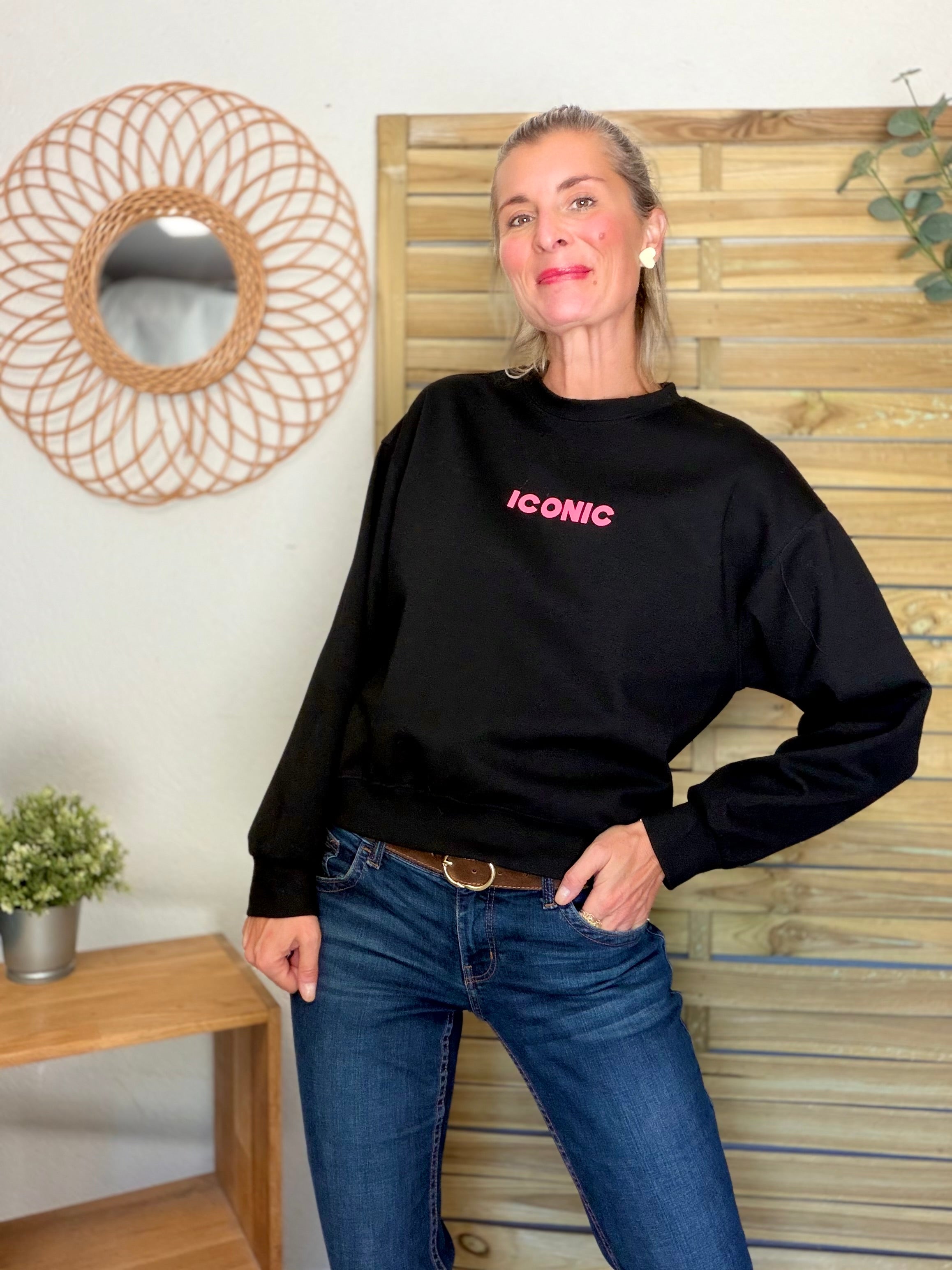 Sweat ICONIC ultra doux OMBLINE - Noir