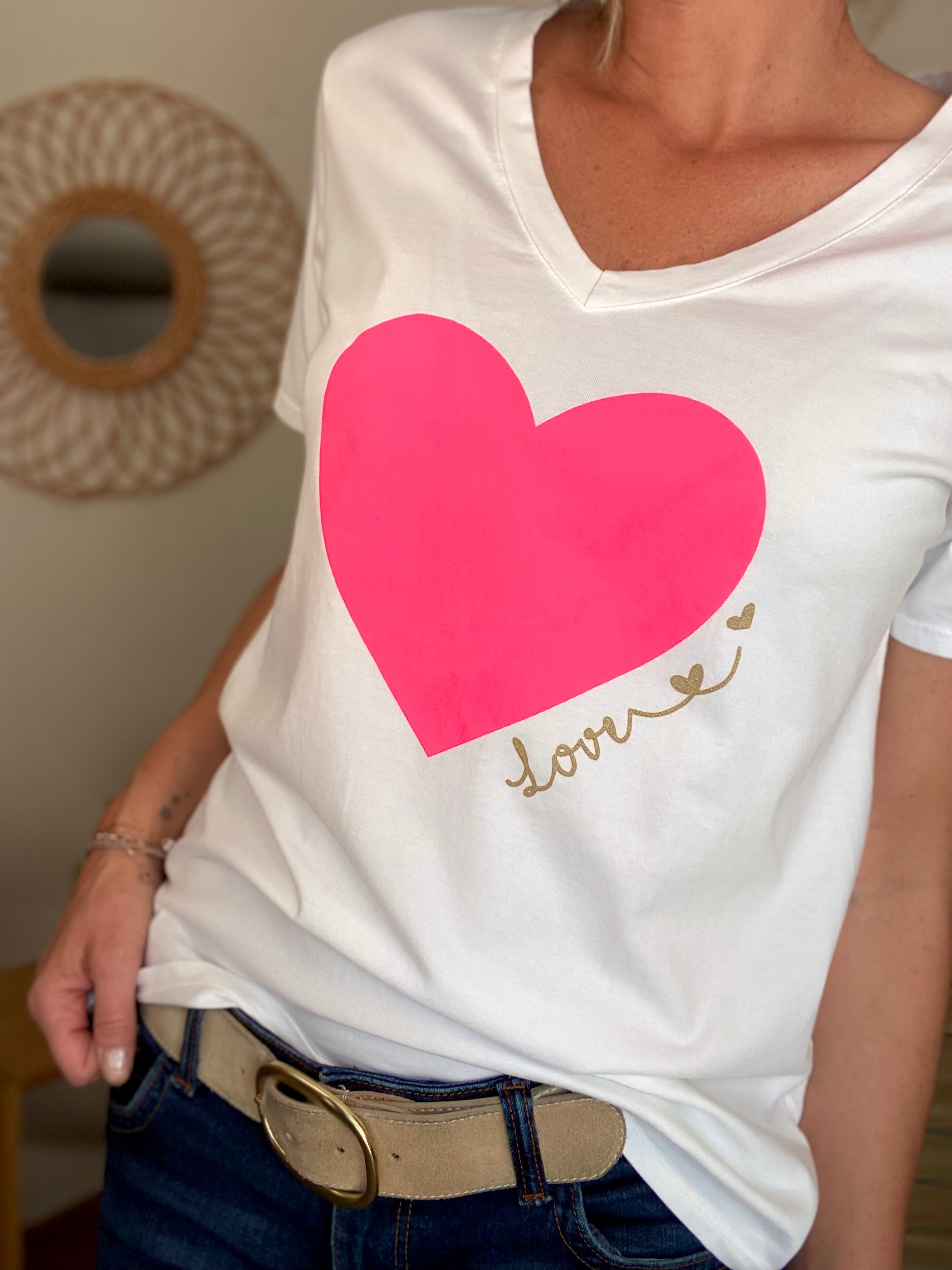 Tee shirt coeur fluo Love 🩷 DAKOTA