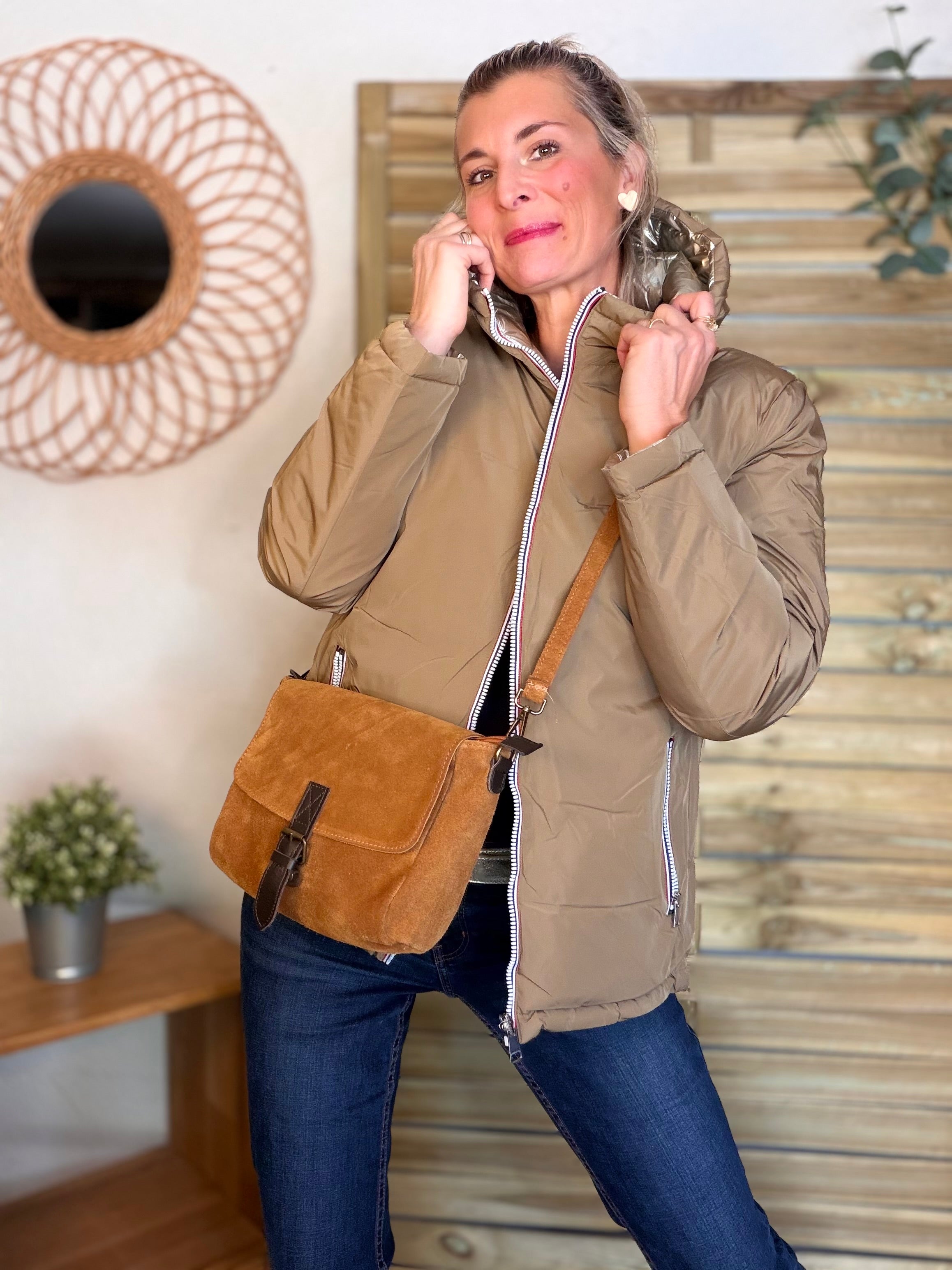 ⚡️PÉPITES FRIDAY - Doudoune imperméable réversible longue ANGÈLE COURT - Camel - MELYA MELODY