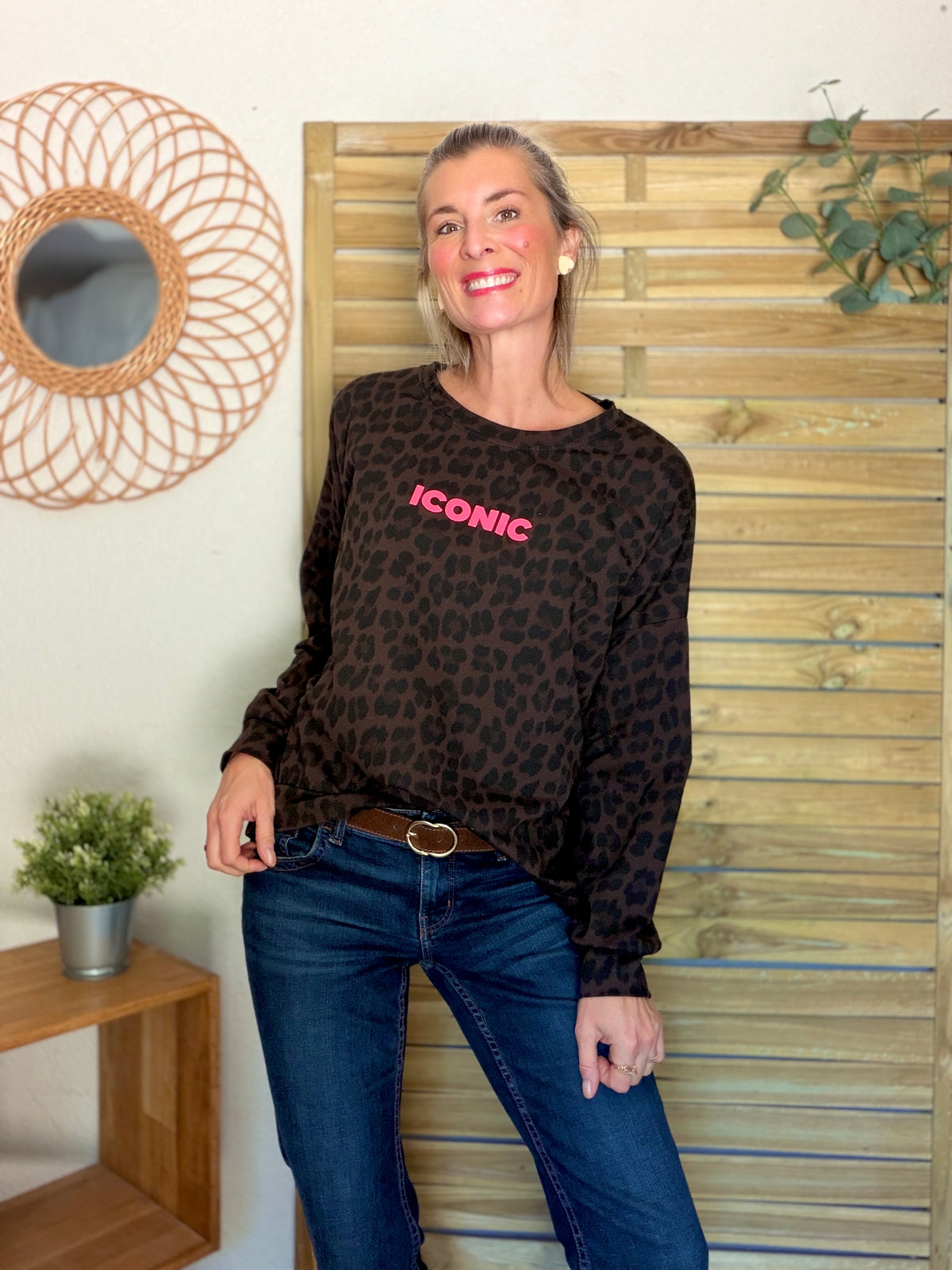 Sweat ICONIC léger 100% coton FAUSTINE Léo choco (taille 34 à 46) (Copie)