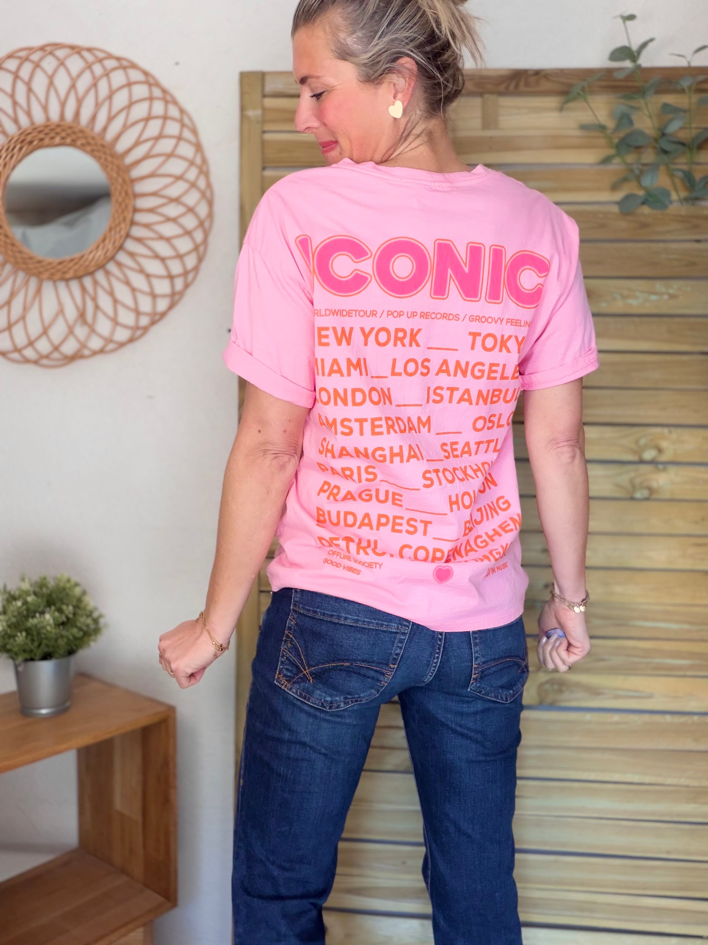 Tee shirt ICONIC DANA Rose bonbon