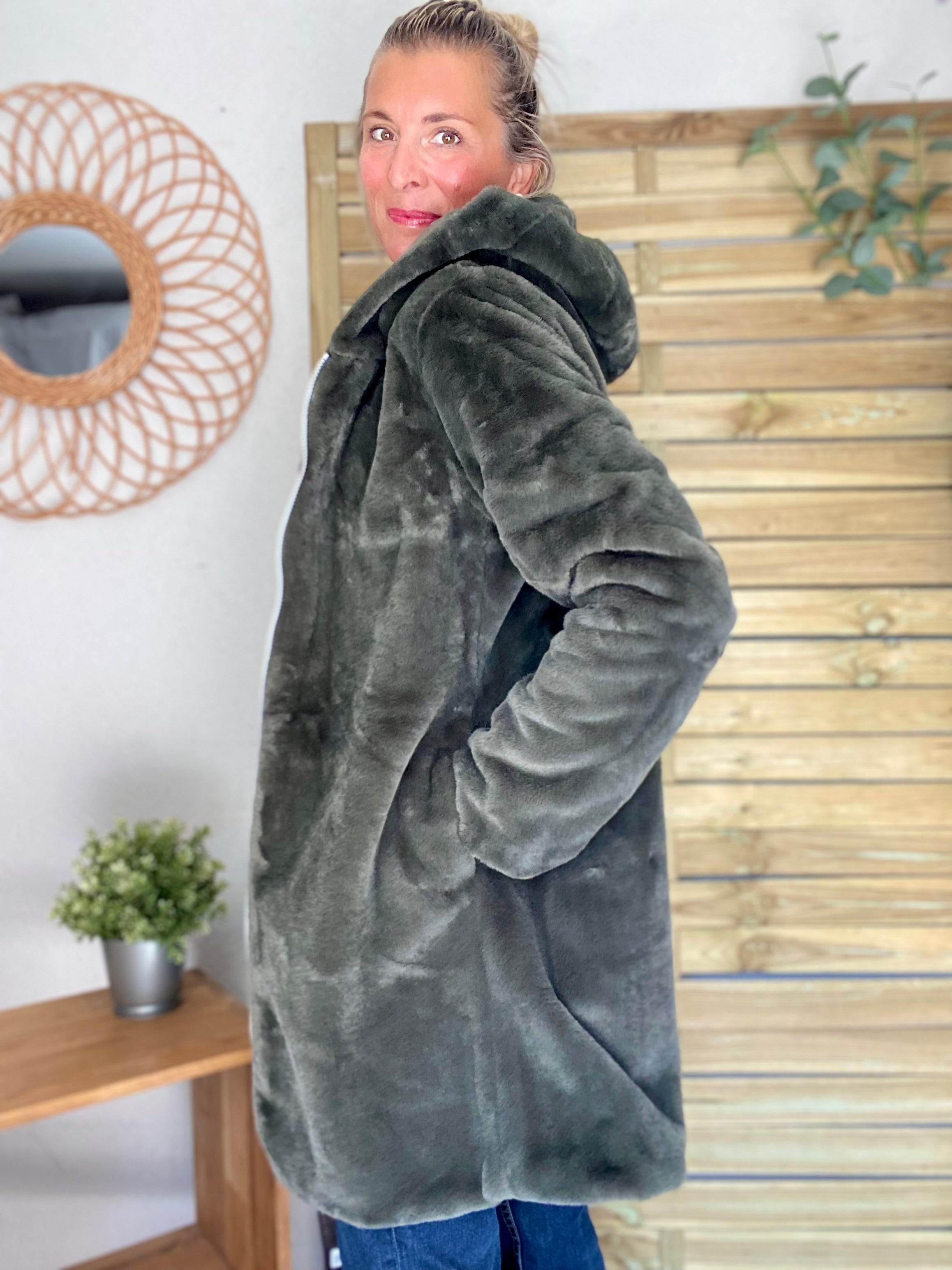 Parka Imperméable réversible fourrée Kaki / Kaki ALIX - LAURA JO