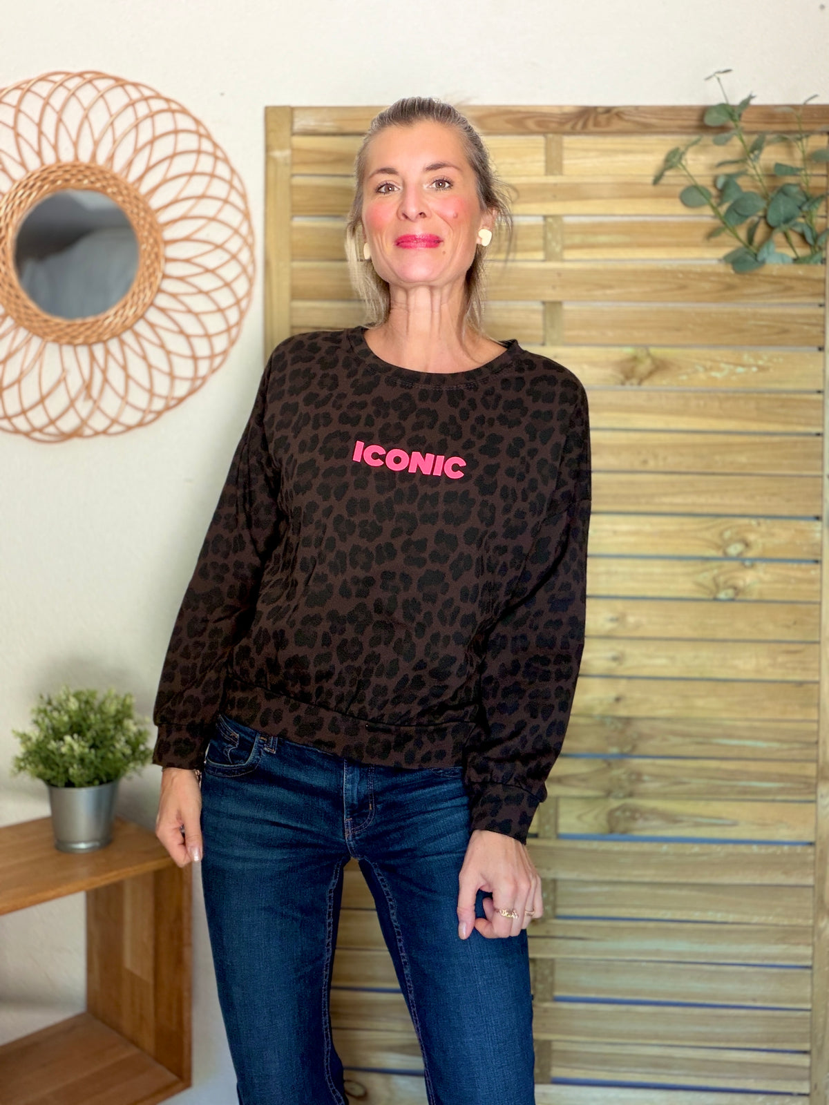 Sweat ICONIC léger 100% coton FAUSTINE Léo choco (taille 34 à 46) (Copie)