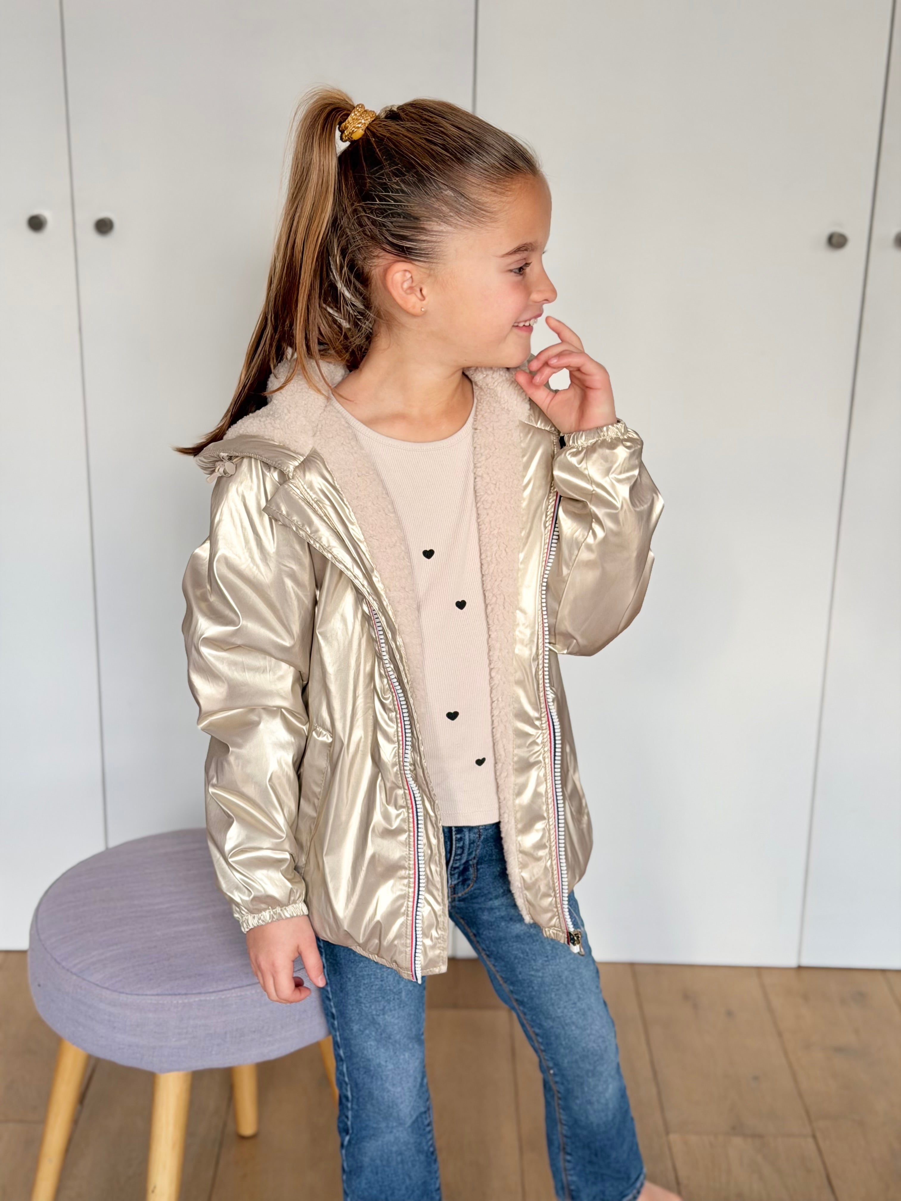 Parka Imperméable mixte LOUIS.E KIDS Sherpa - Doré - LAURA JO