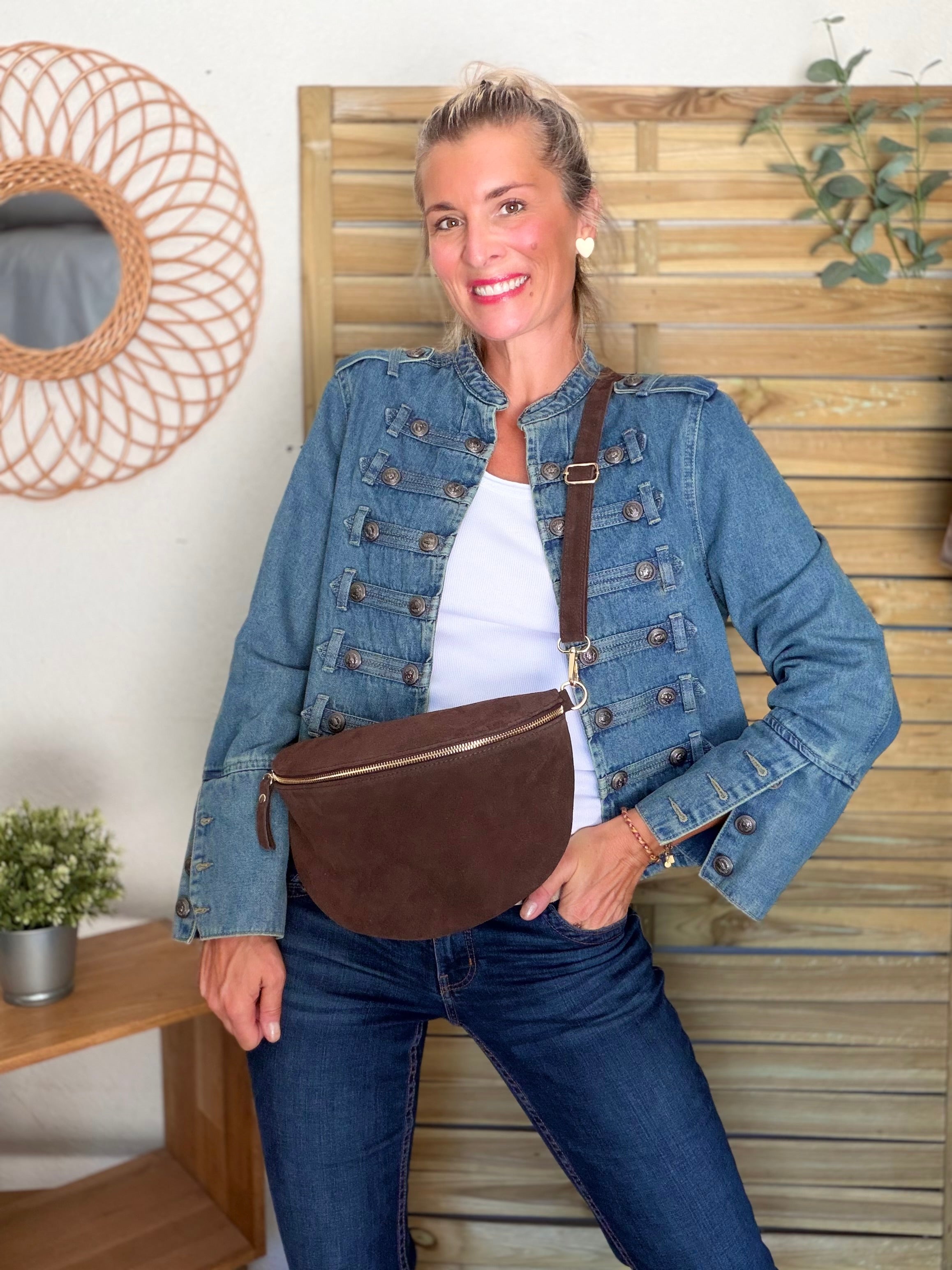 Veste courte en jean NAPOLÉON - Bleu Jean