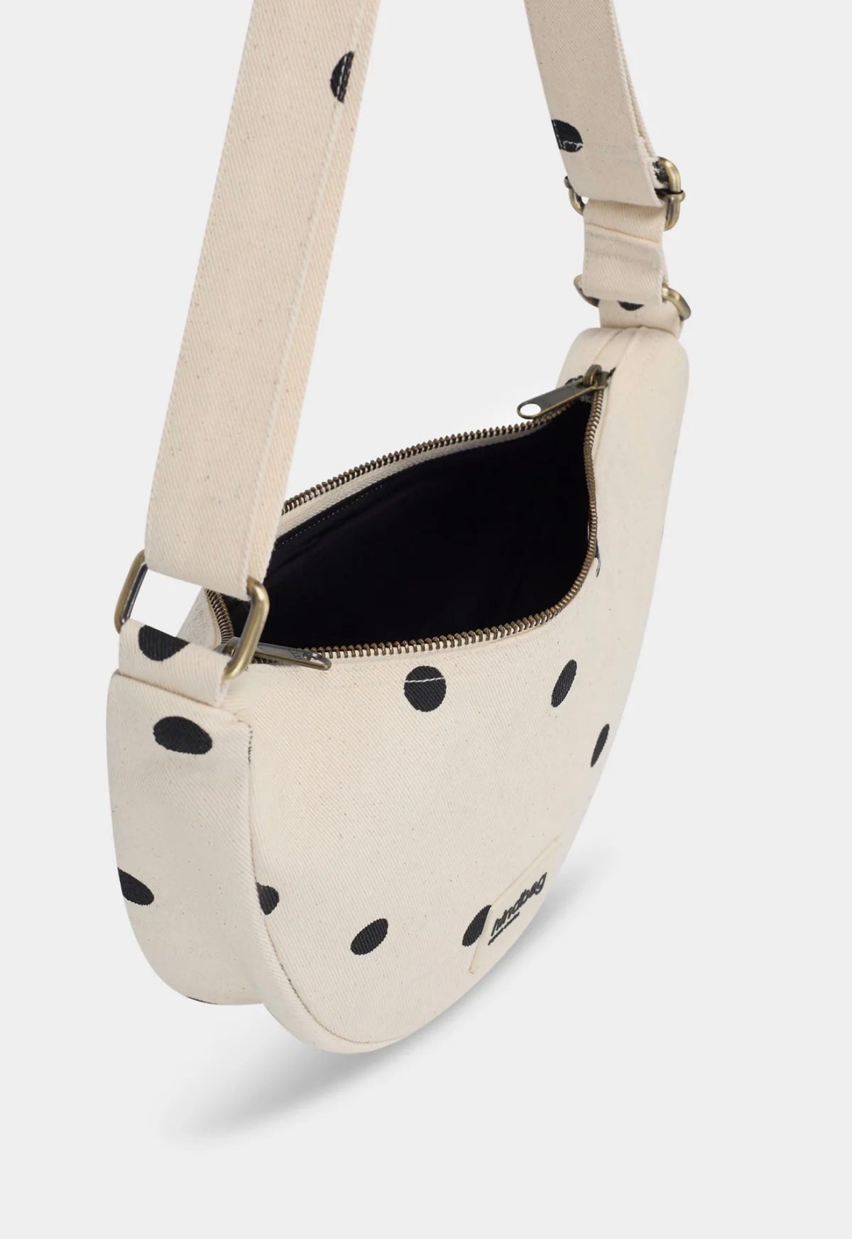 HINDBAG ANDRÉA - Sac banane demi-lune Pois écrue