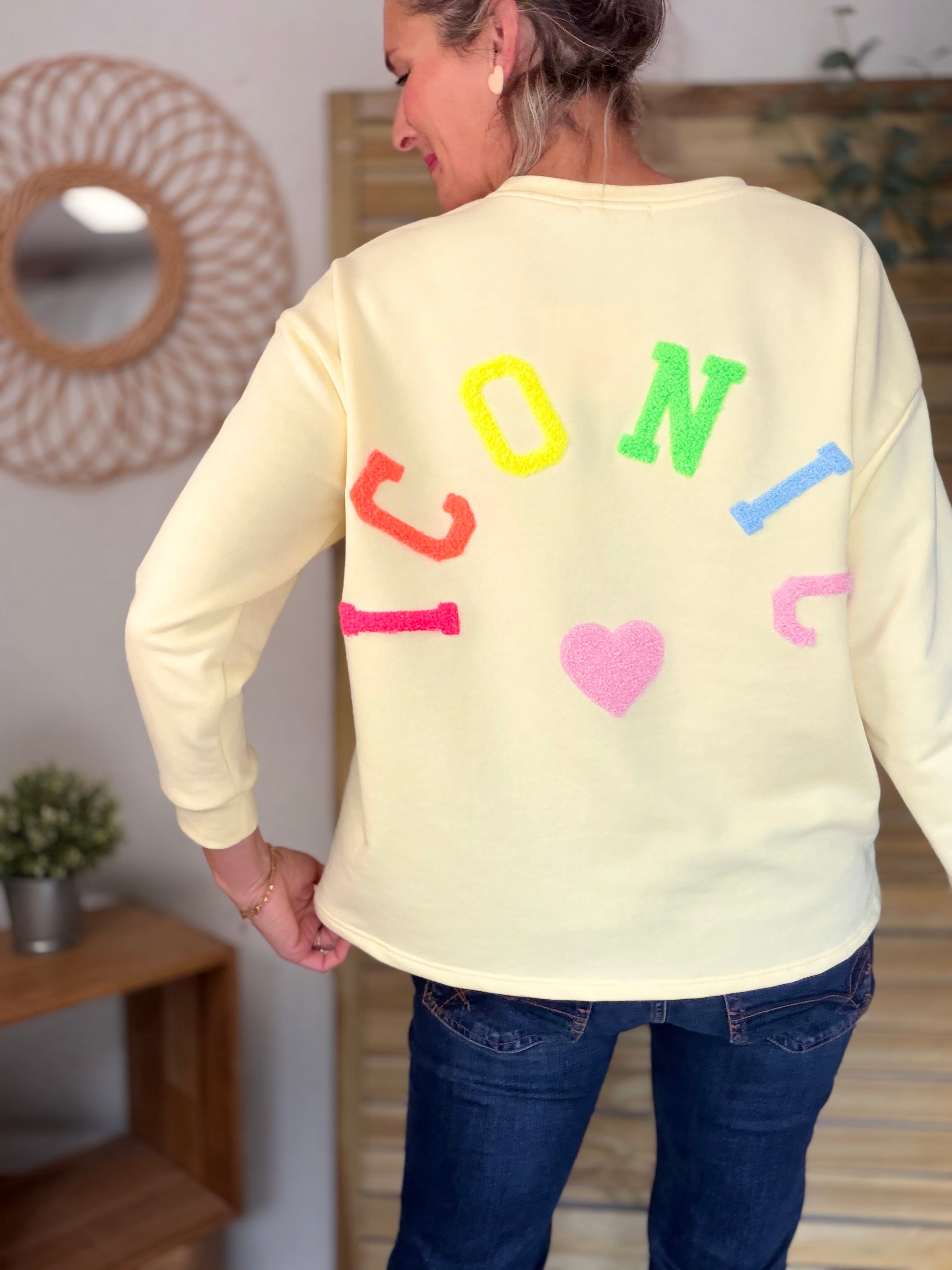 Sweat ICONIC multicolore - NORA Jaune
