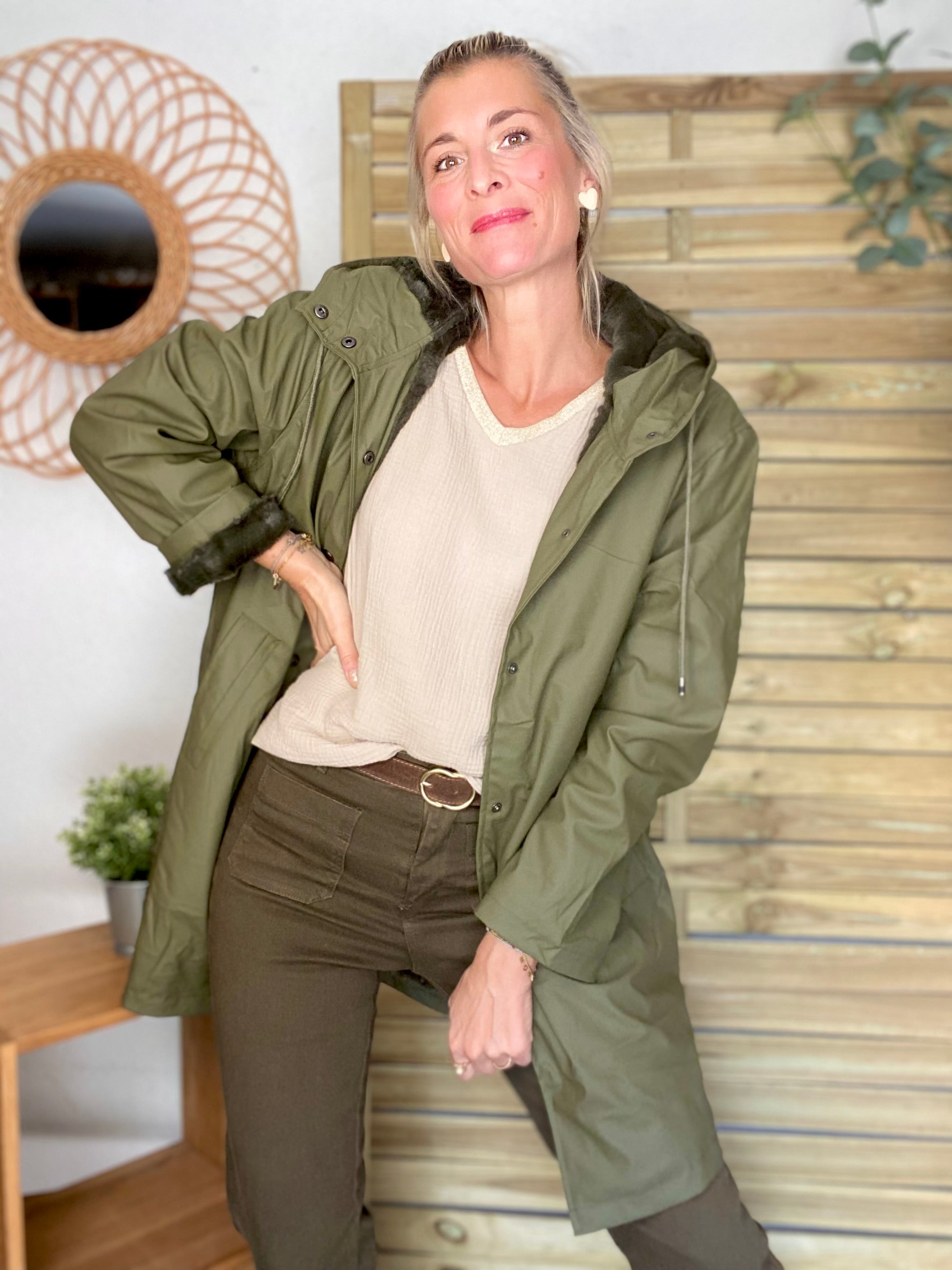 ⚡️ PÉPITES FRIDAY - Parka fourrée Imperméable Kaki - RILEY