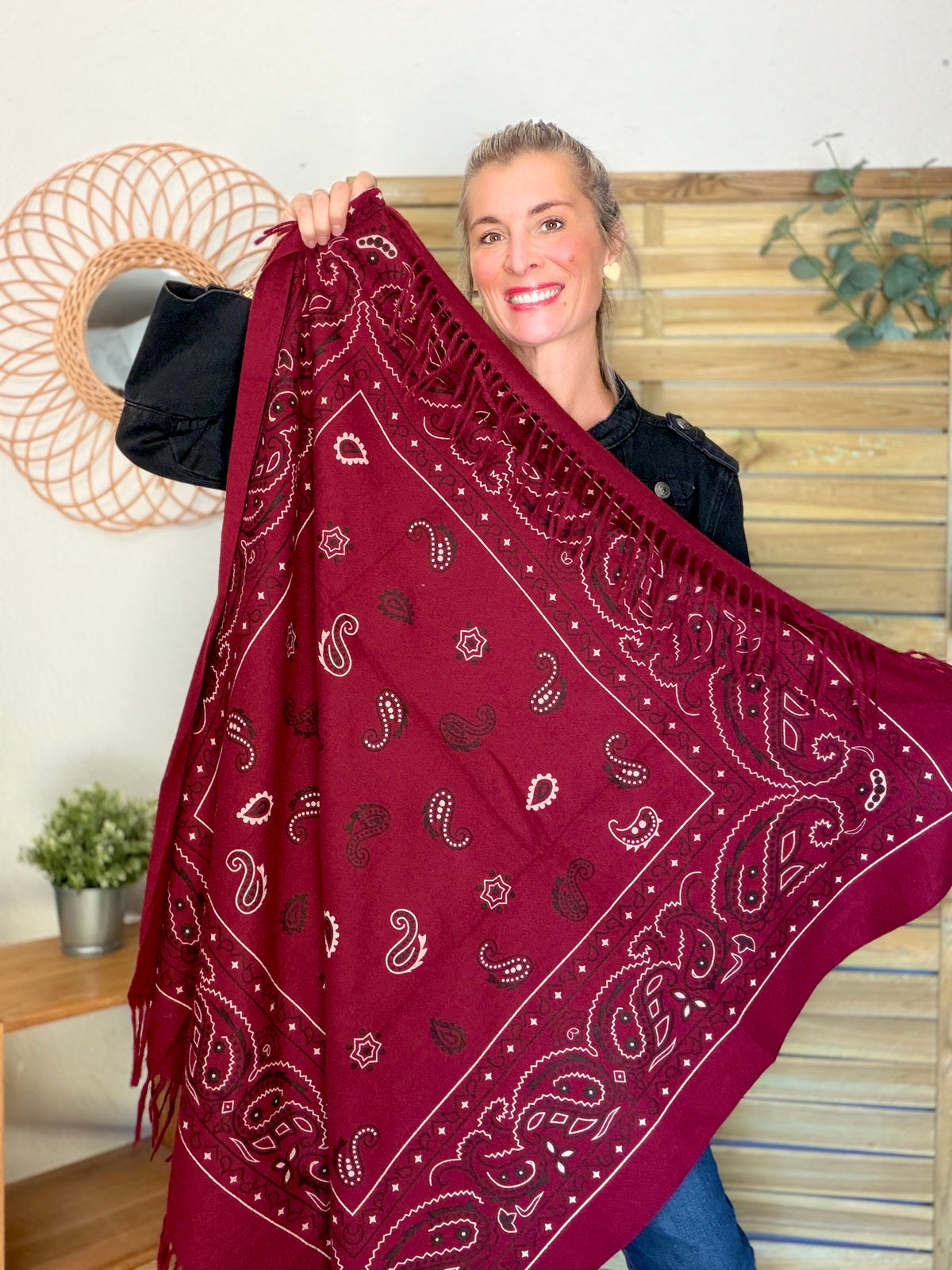 Écharpe Bandana Bordeaux