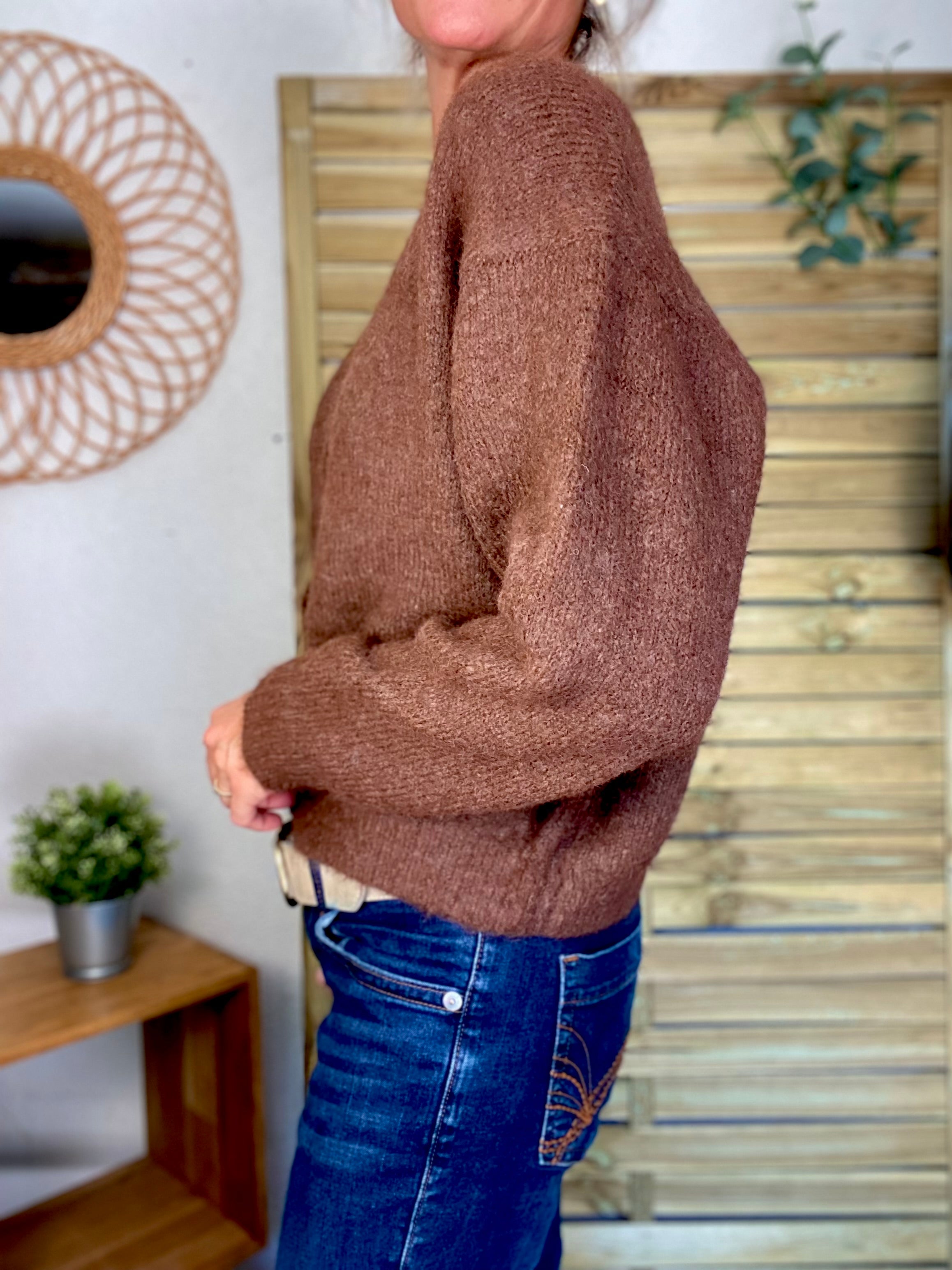 Gilet en maille SYDNEY - Chocolat