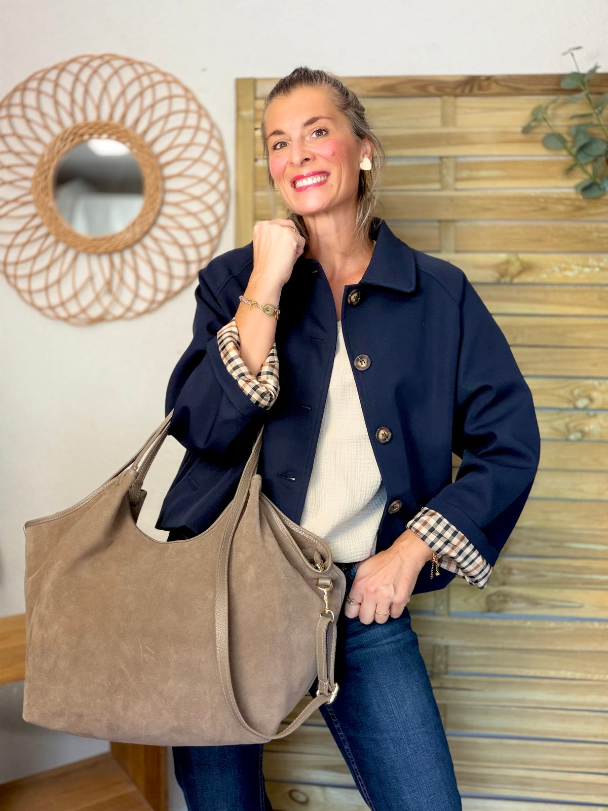 ⚡️ ARRIVAGE • Veste Trench, doublure à carreaux DANA Bleu marine