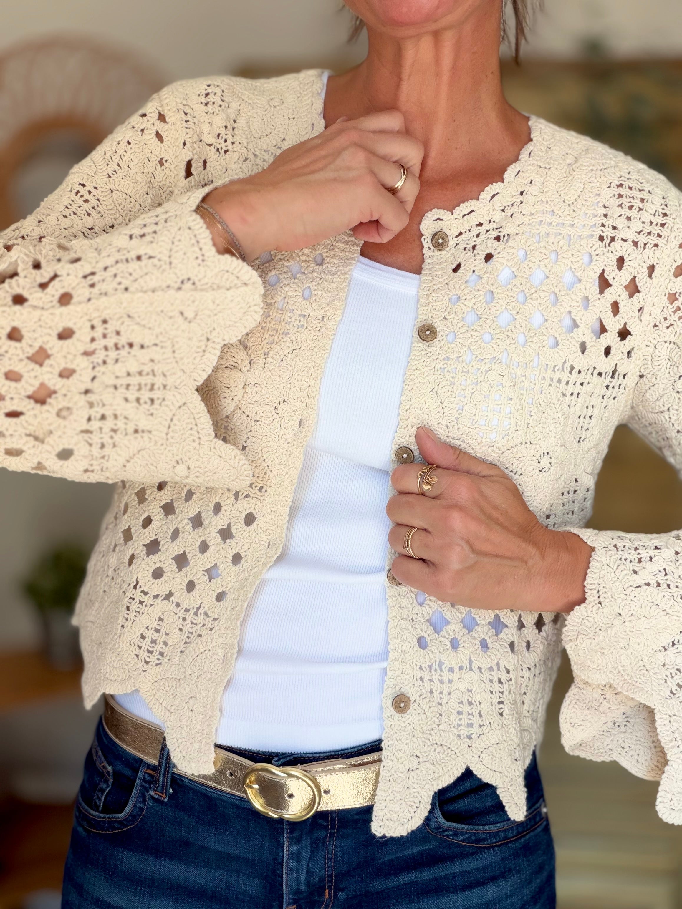 ⚡️ ARRIVAGE - Gilet en crochet PACOME écru